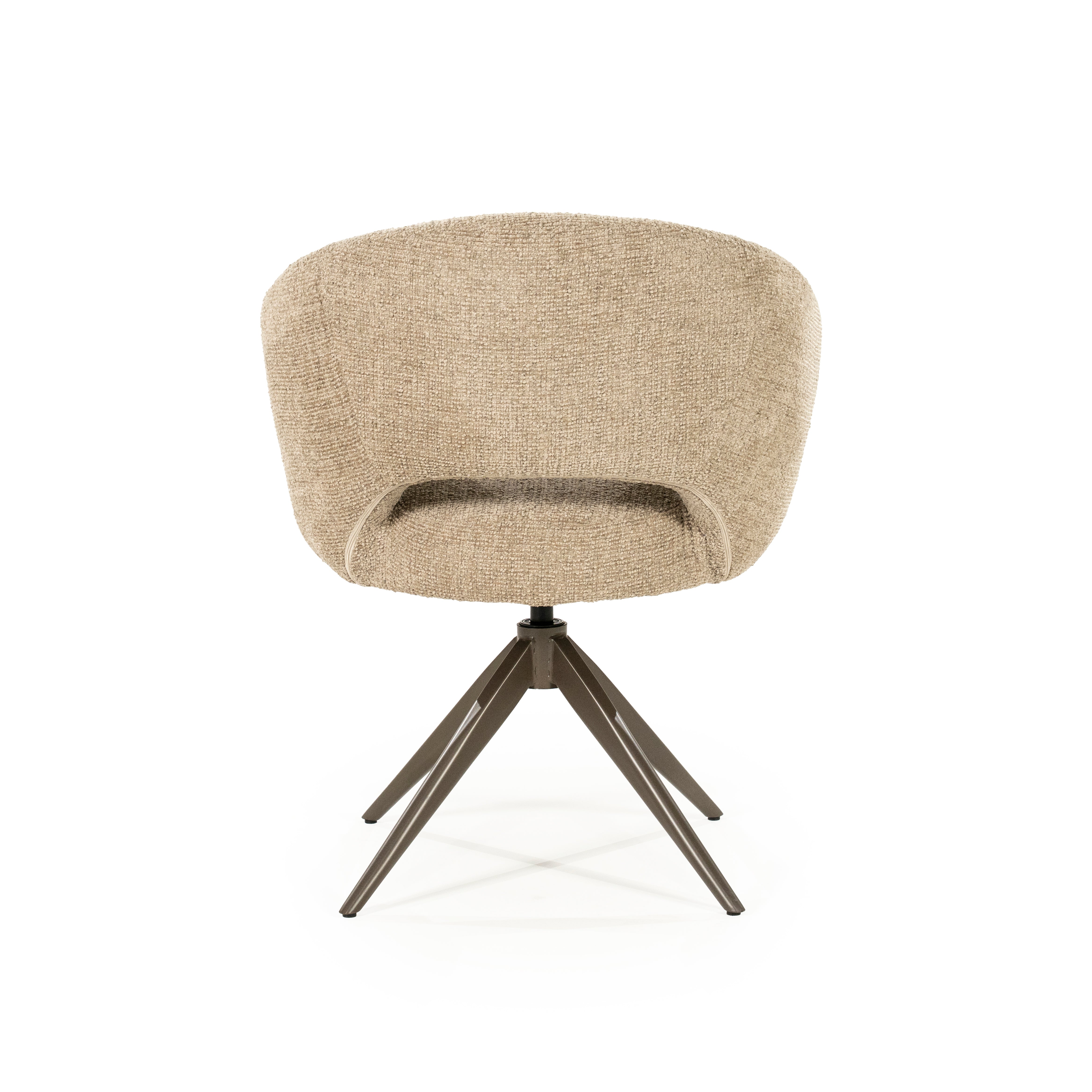 ALISSA taupe swivel chair with dark brown base