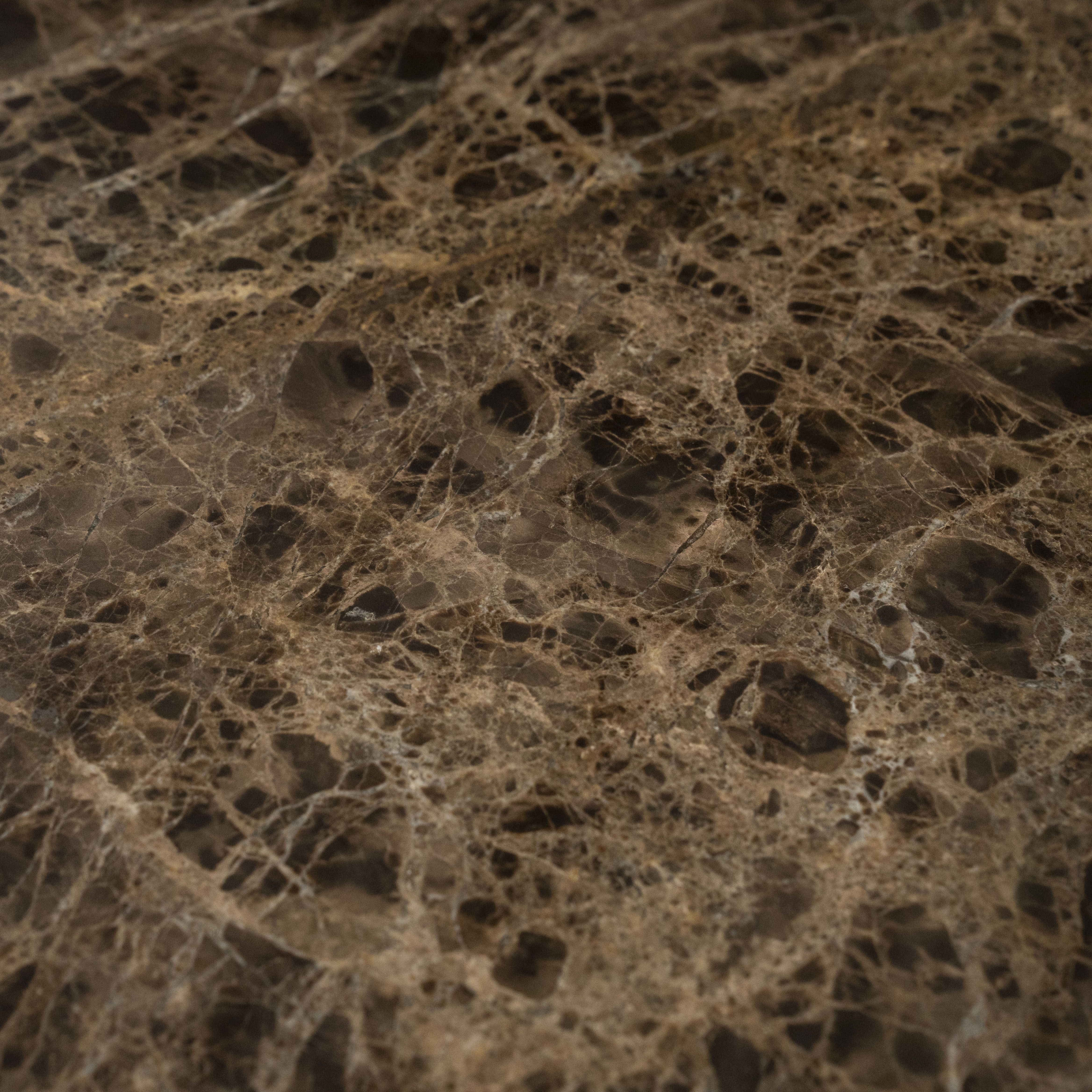 Salontafel LUIGI bruin marmer met metalen basis