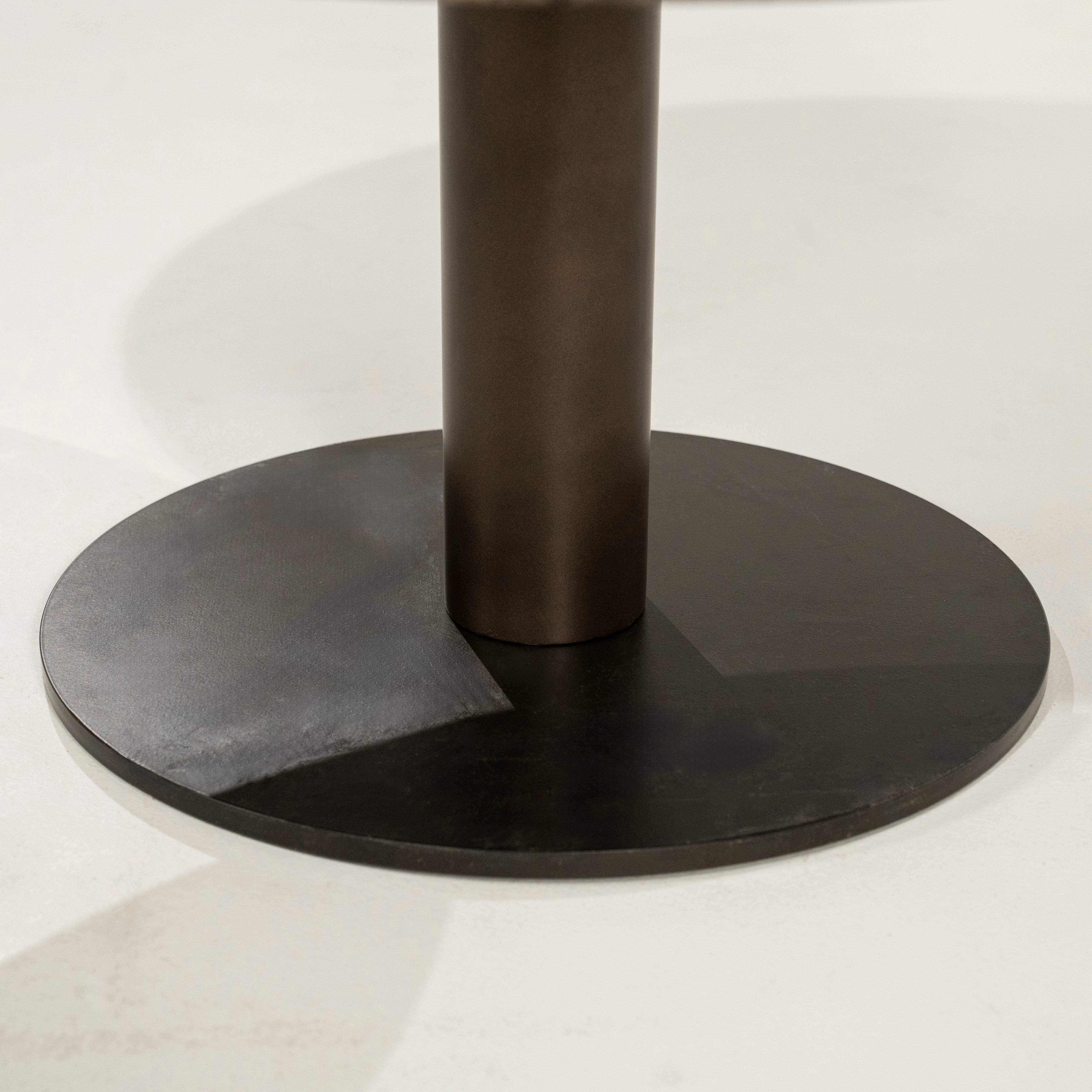 Salontafel LUIGI bruin marmer met metalen basis