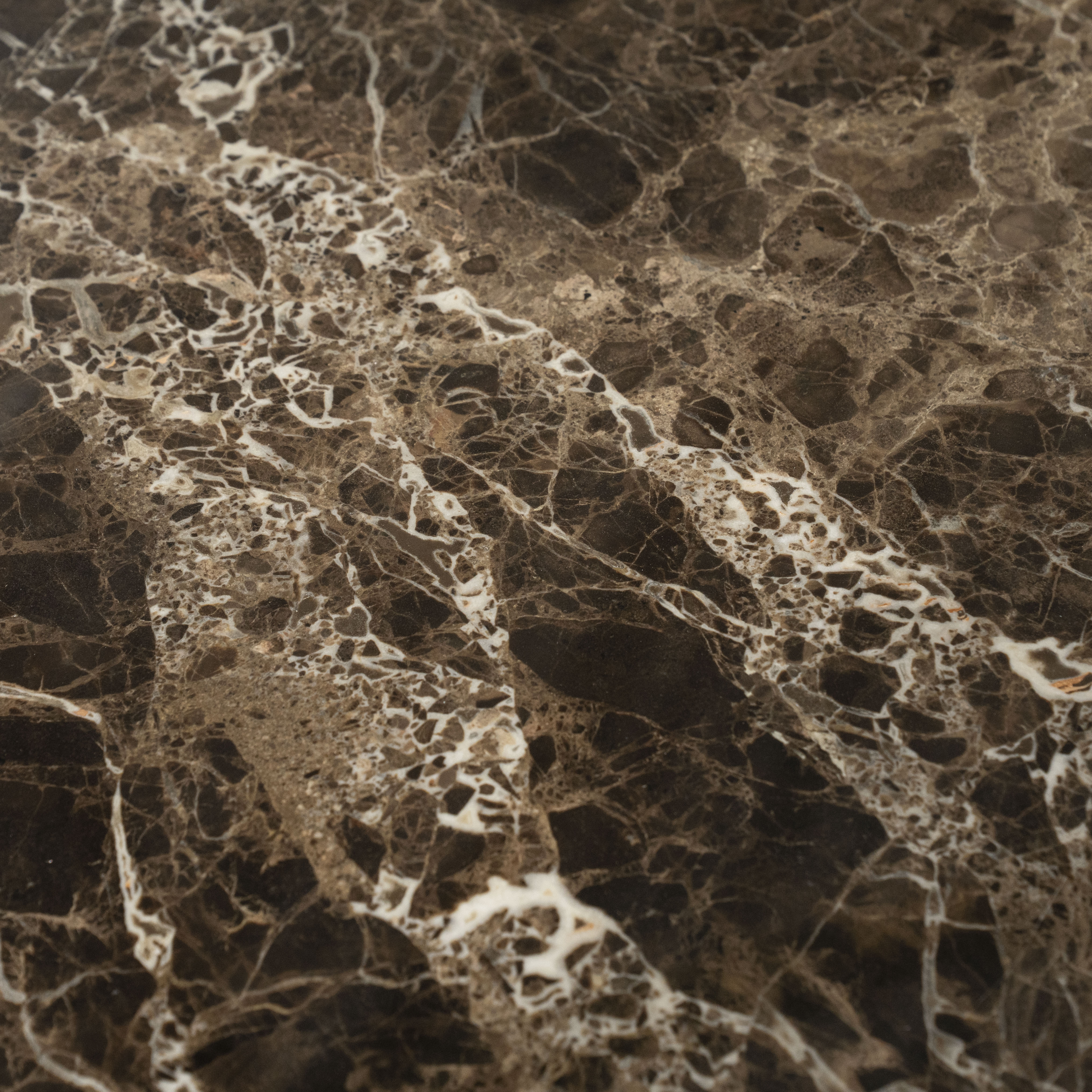 LANDO table dark brown marble with wooden base