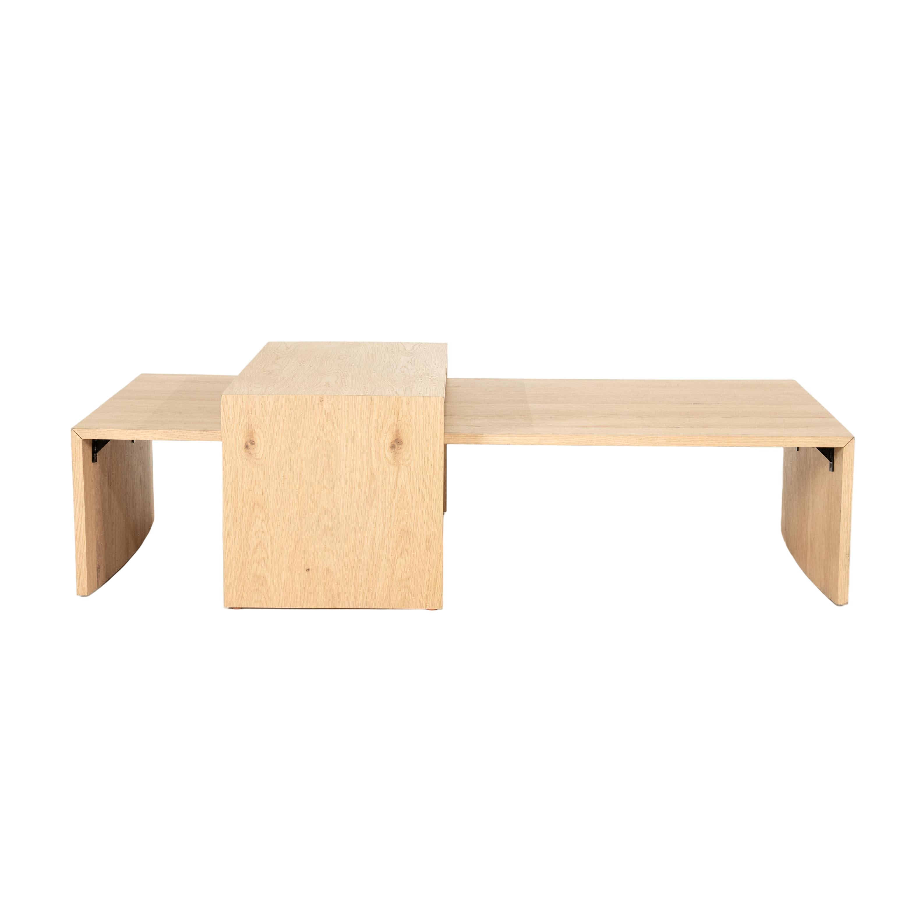 Set van koffietafels FLO eikenfineer