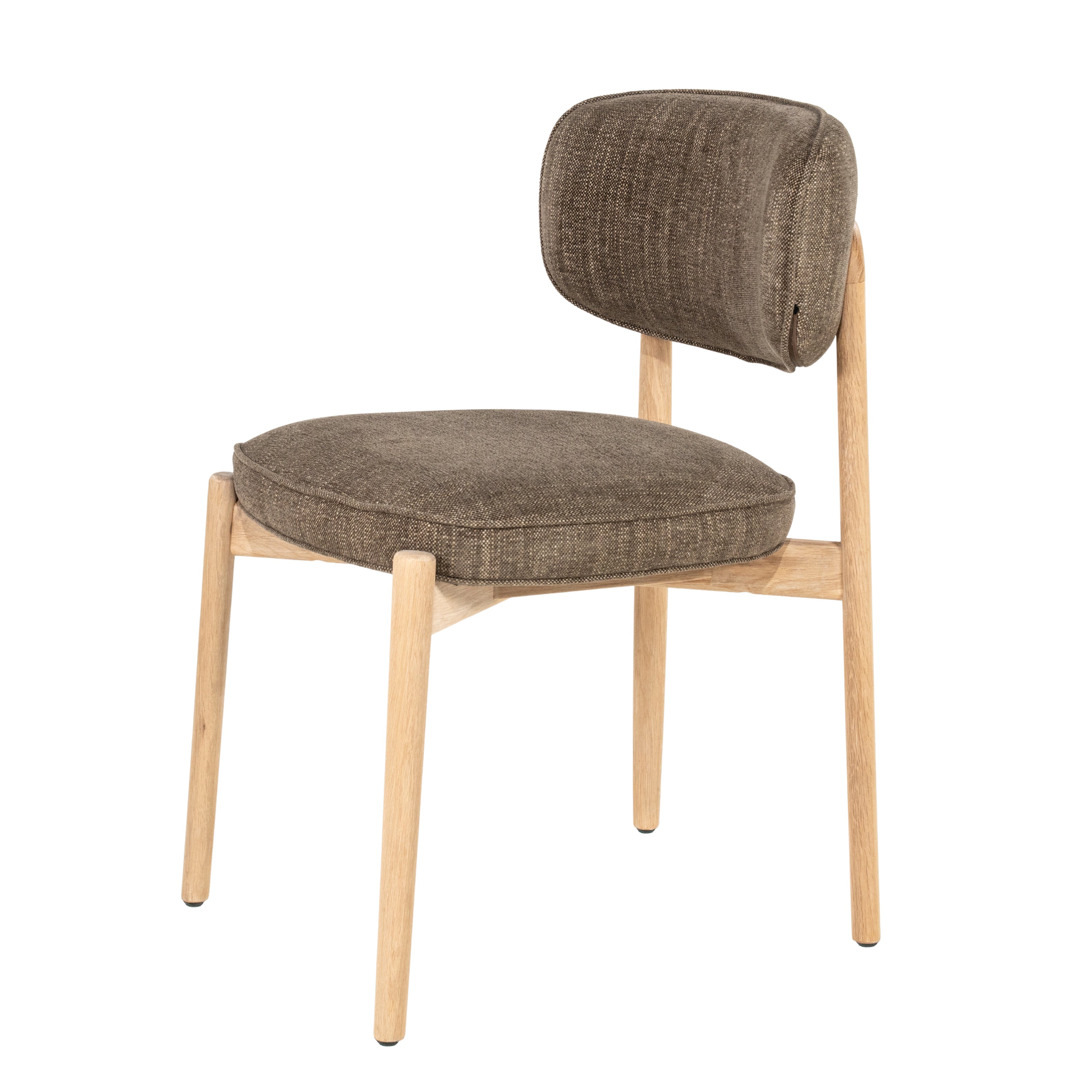 RUNE Chair in brown with a light oak base