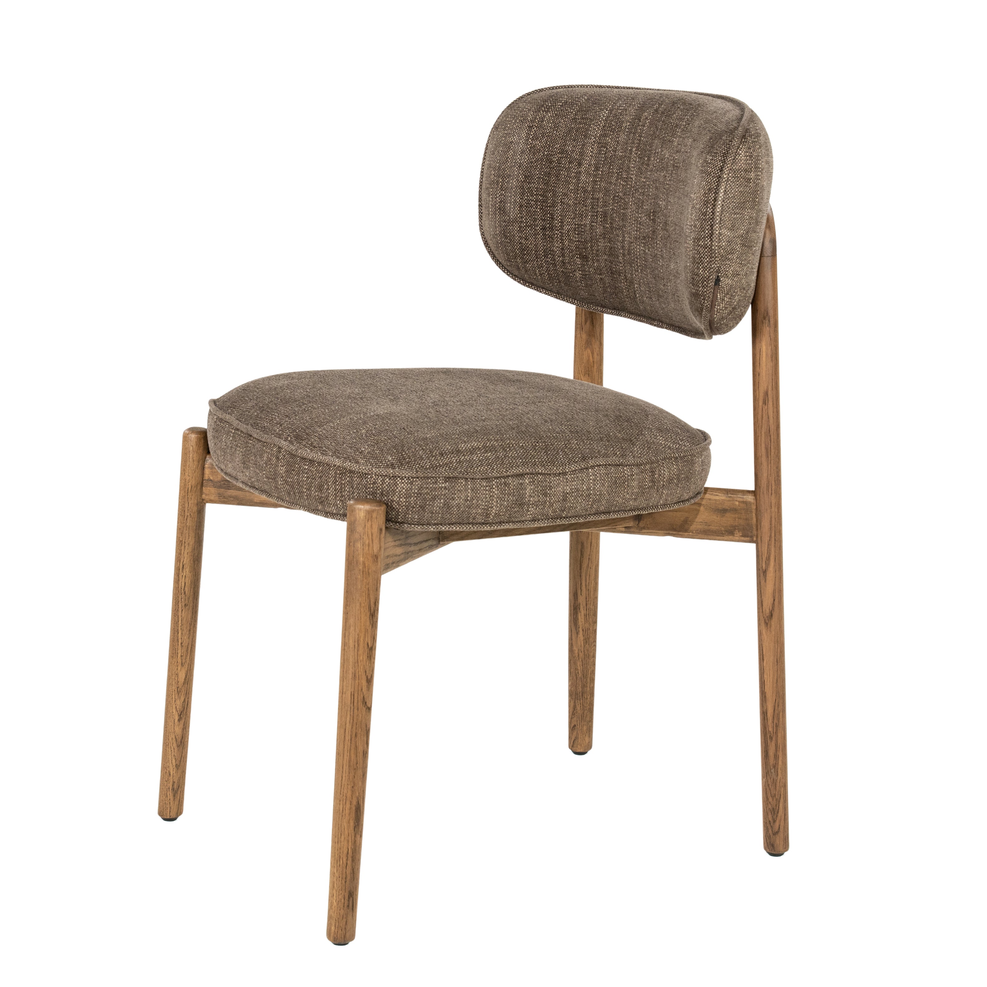 RUNE Chair in Brown with Oak Base