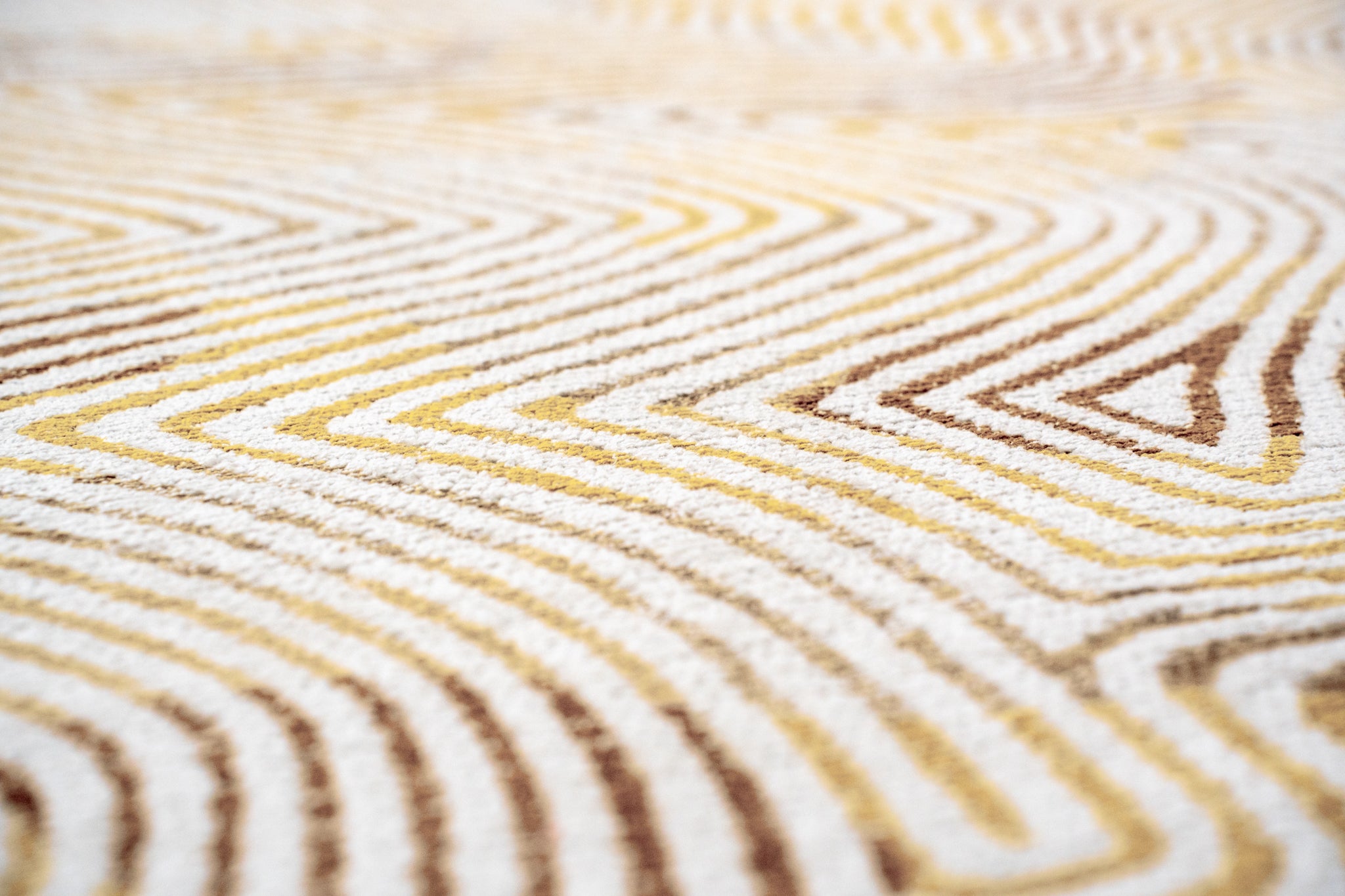 Rundteppich CORAL YELLOW HIPPY gelb-beige
