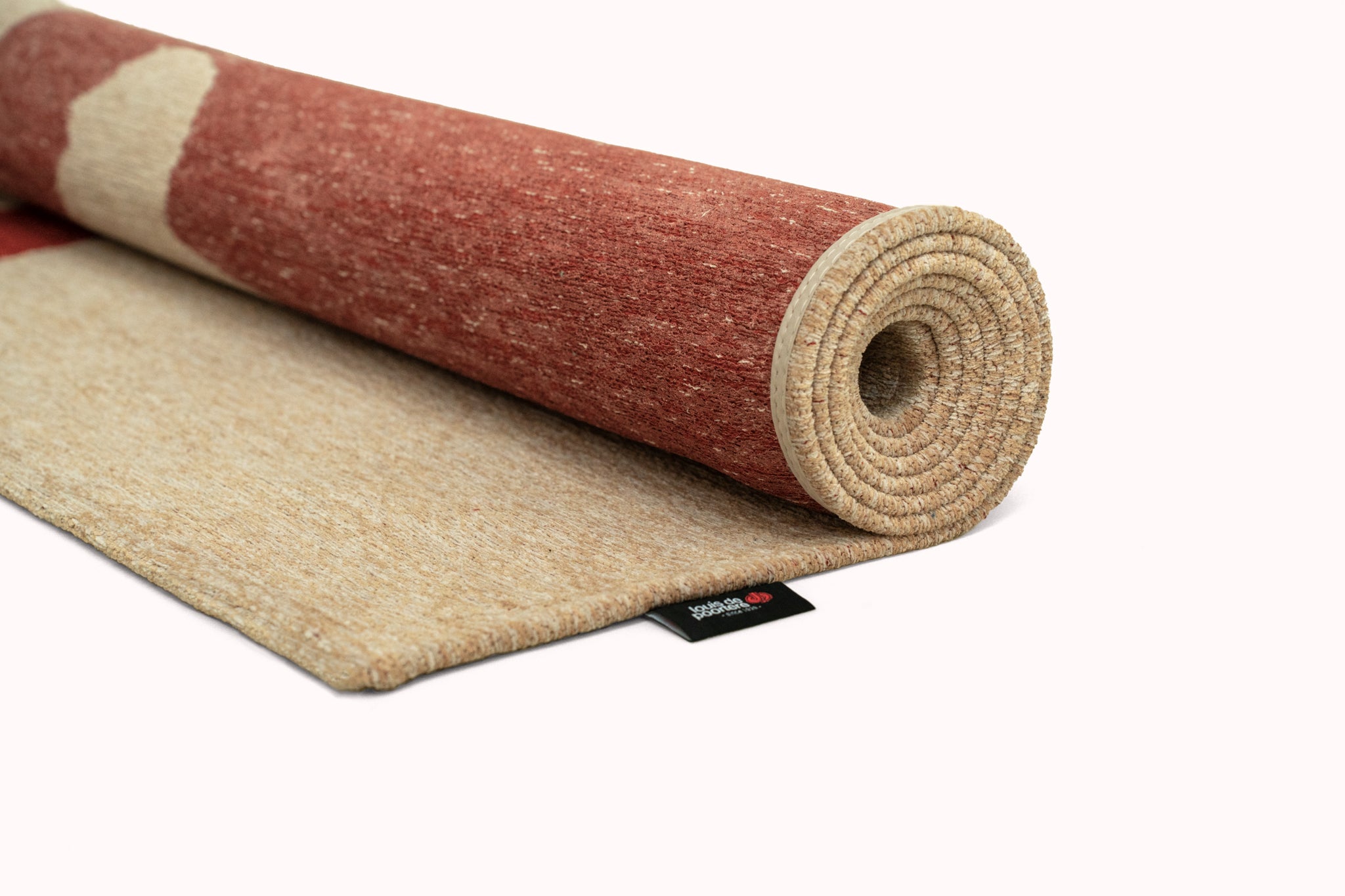 Vloerkleed RIBBON beige met rood