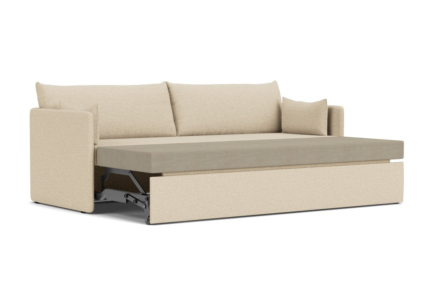 Sofa met slaapfunctie 3-zits OFFSET lichtbeige