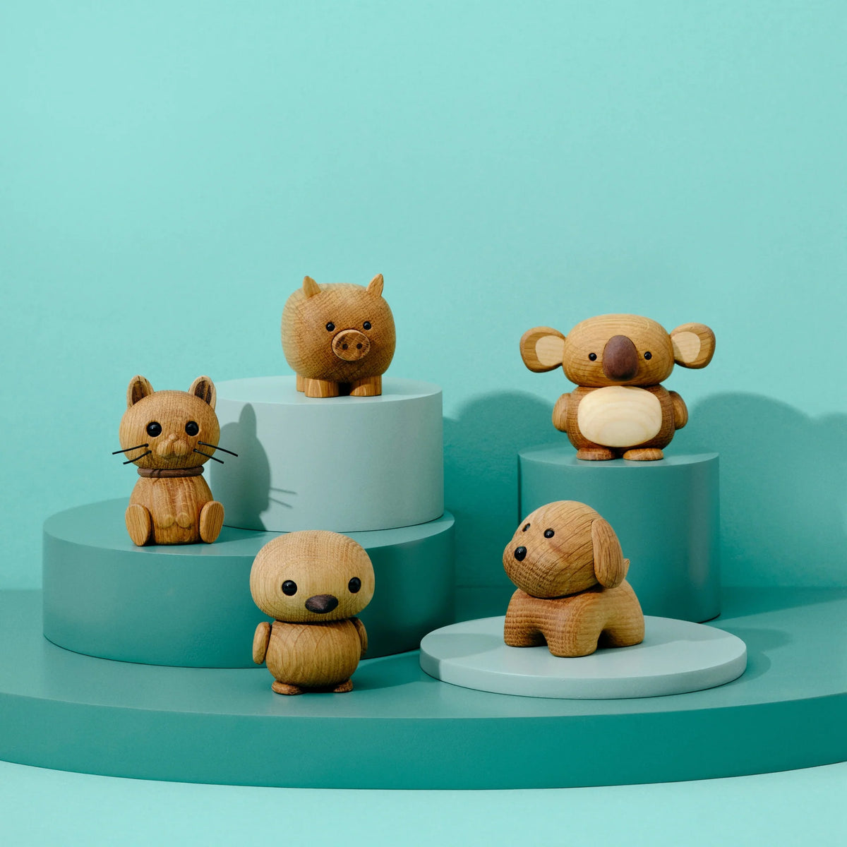 Decoratieve figuur PIG eikenhout