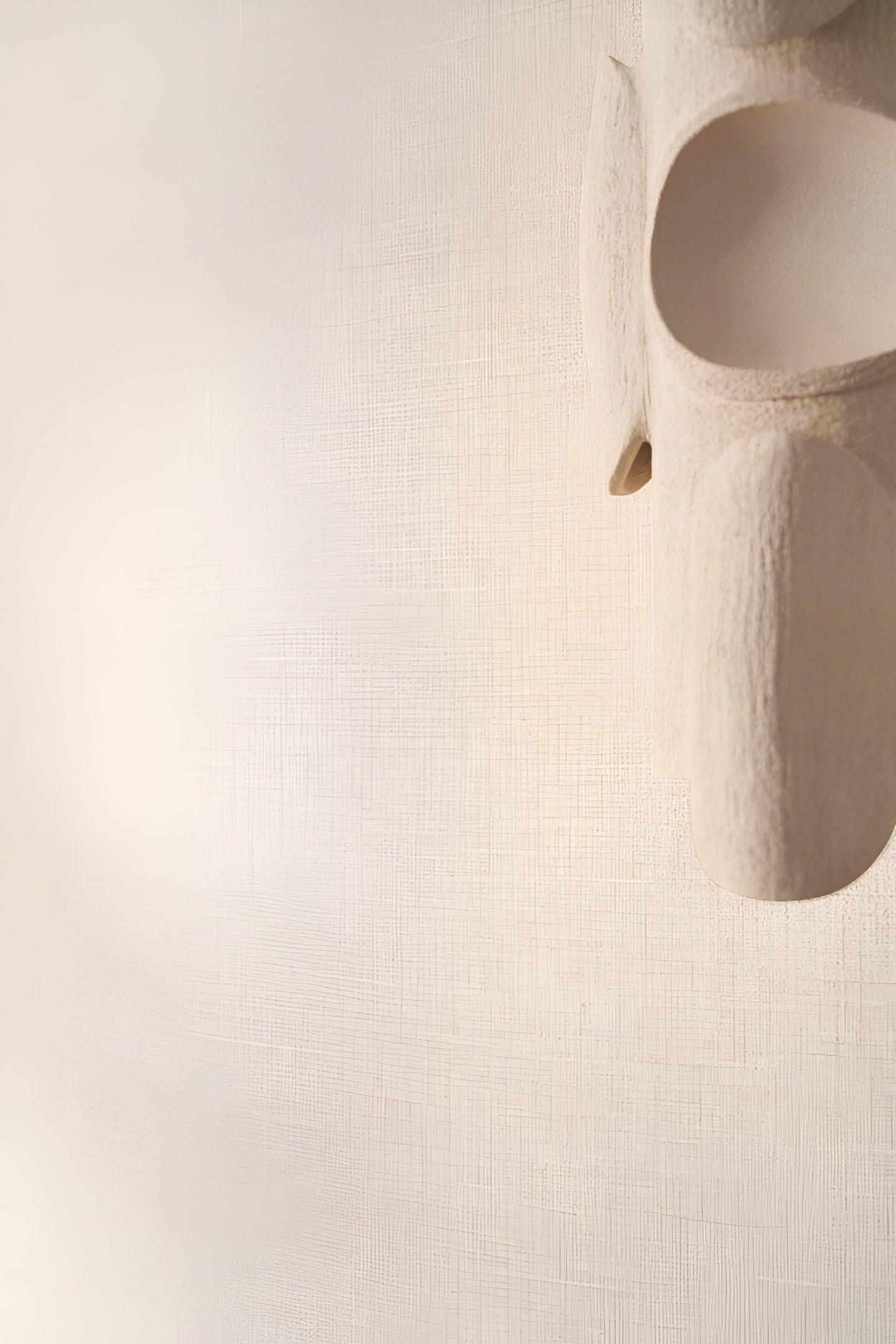 Structuurtapijt dat linnen doek imiteert ANKAA - POUDRÉ poederroze