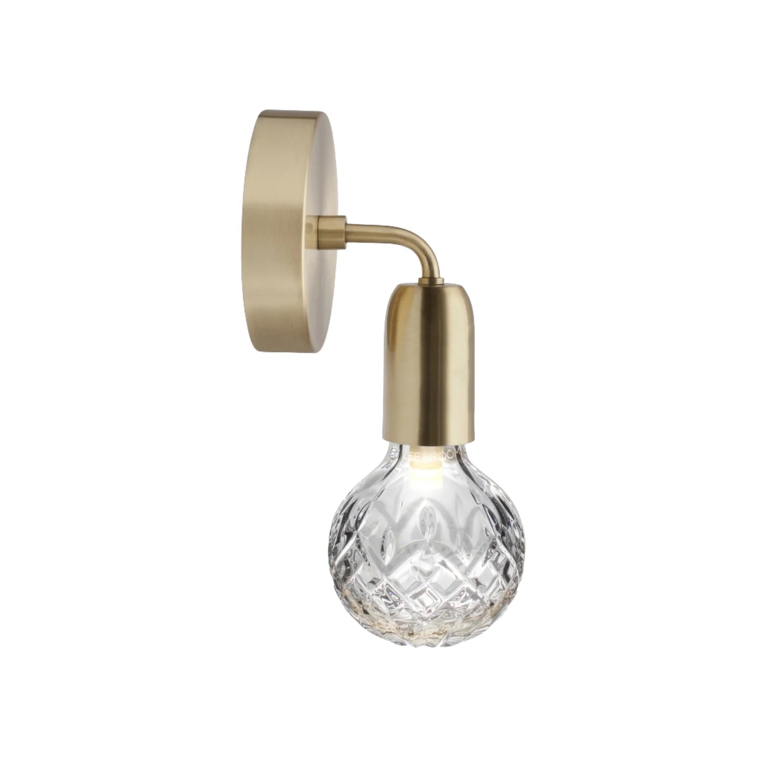 Wandlamp CRYSTAL BULB van kristalglas met een messing afwerking