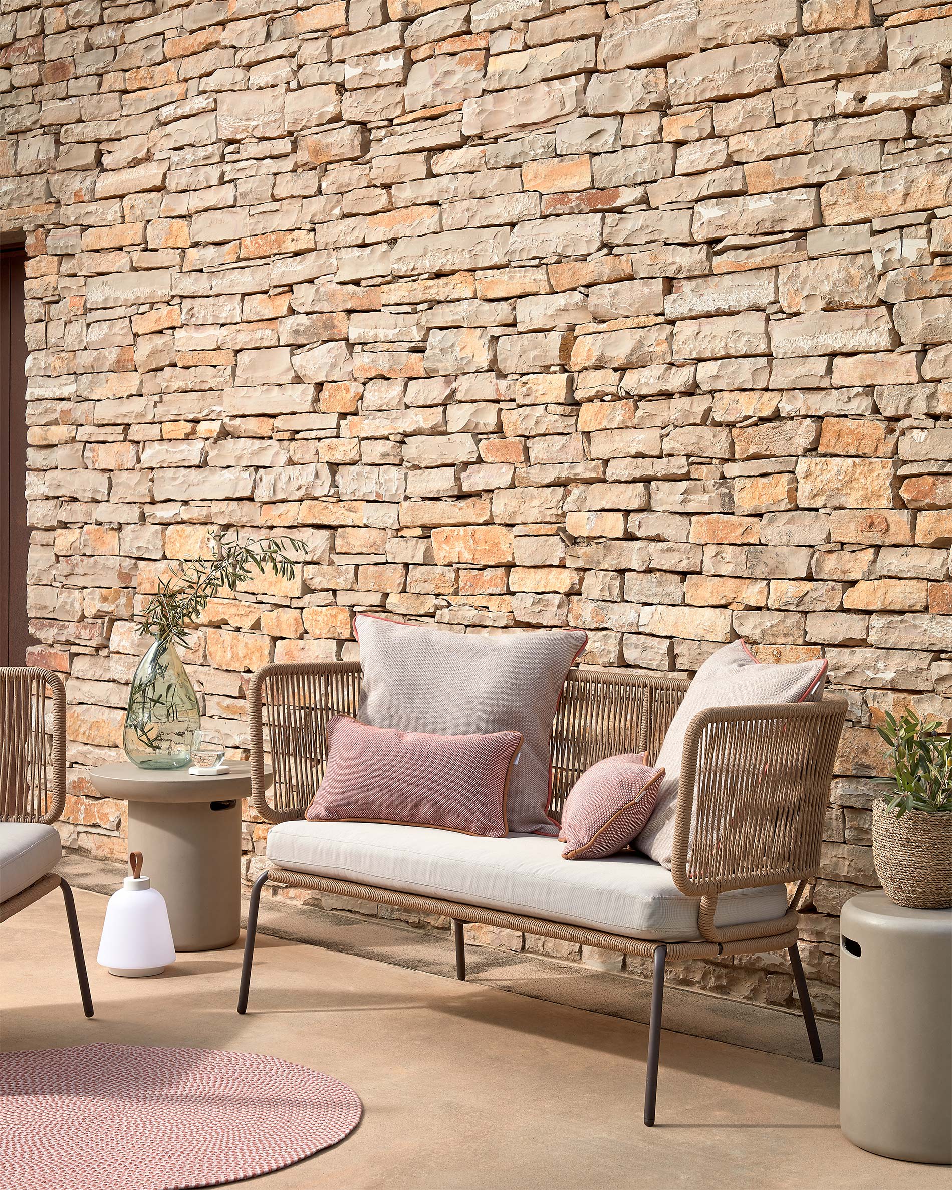 NADIN beiges Gartensofa