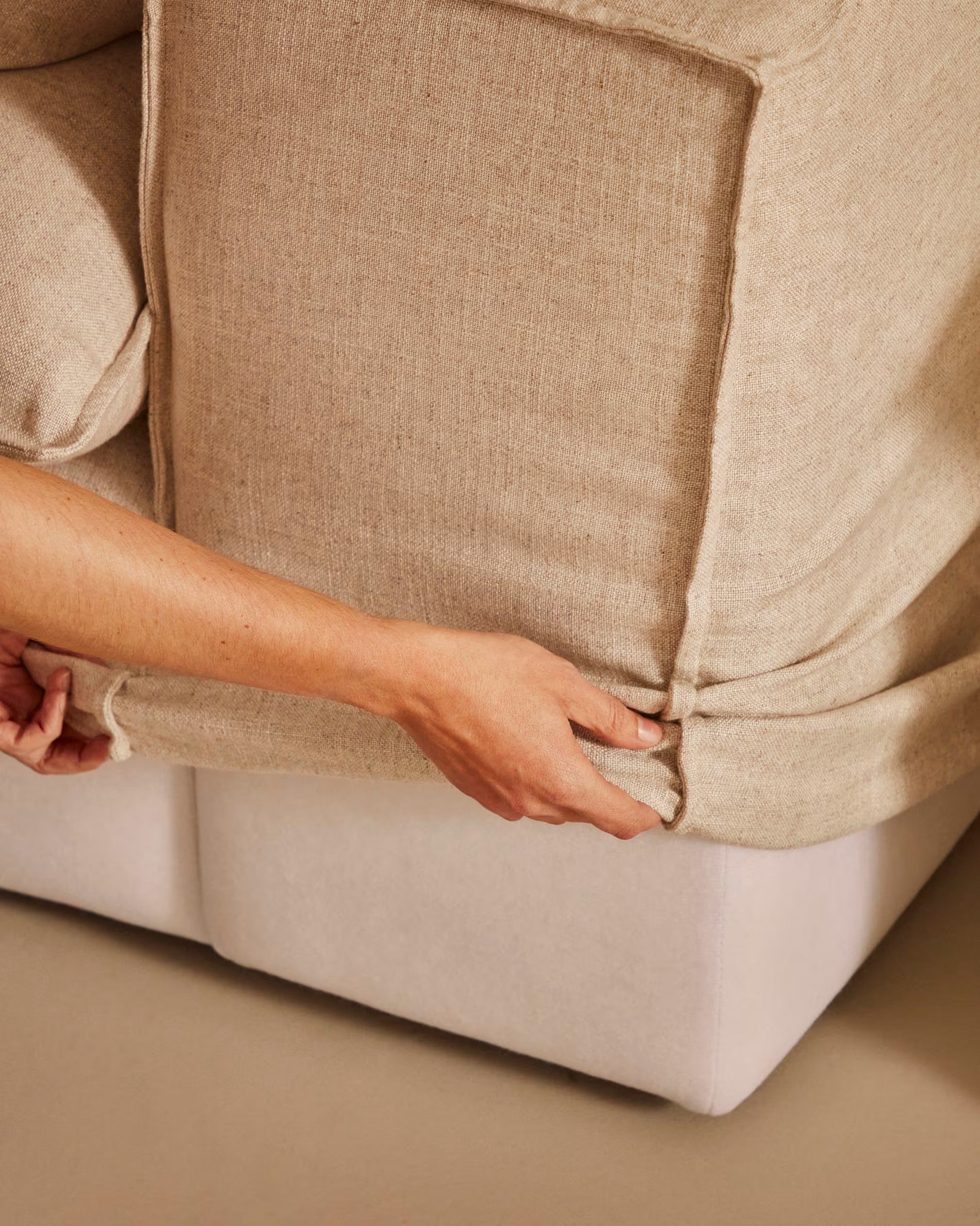 ANARELA Beige 2-Seater Sofa Cover