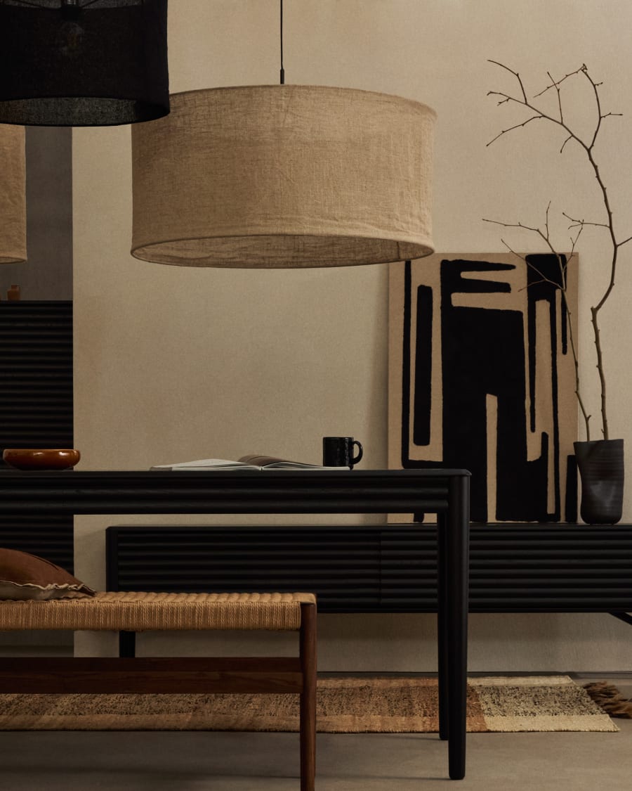 Hanglamp Abażur MARIELA beige linnen