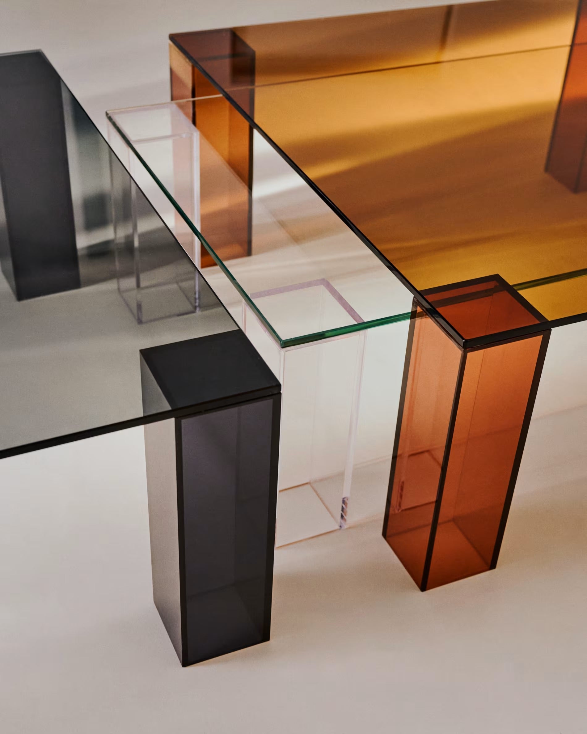 ADULARIA Coffee Table Brown Tempered Glass