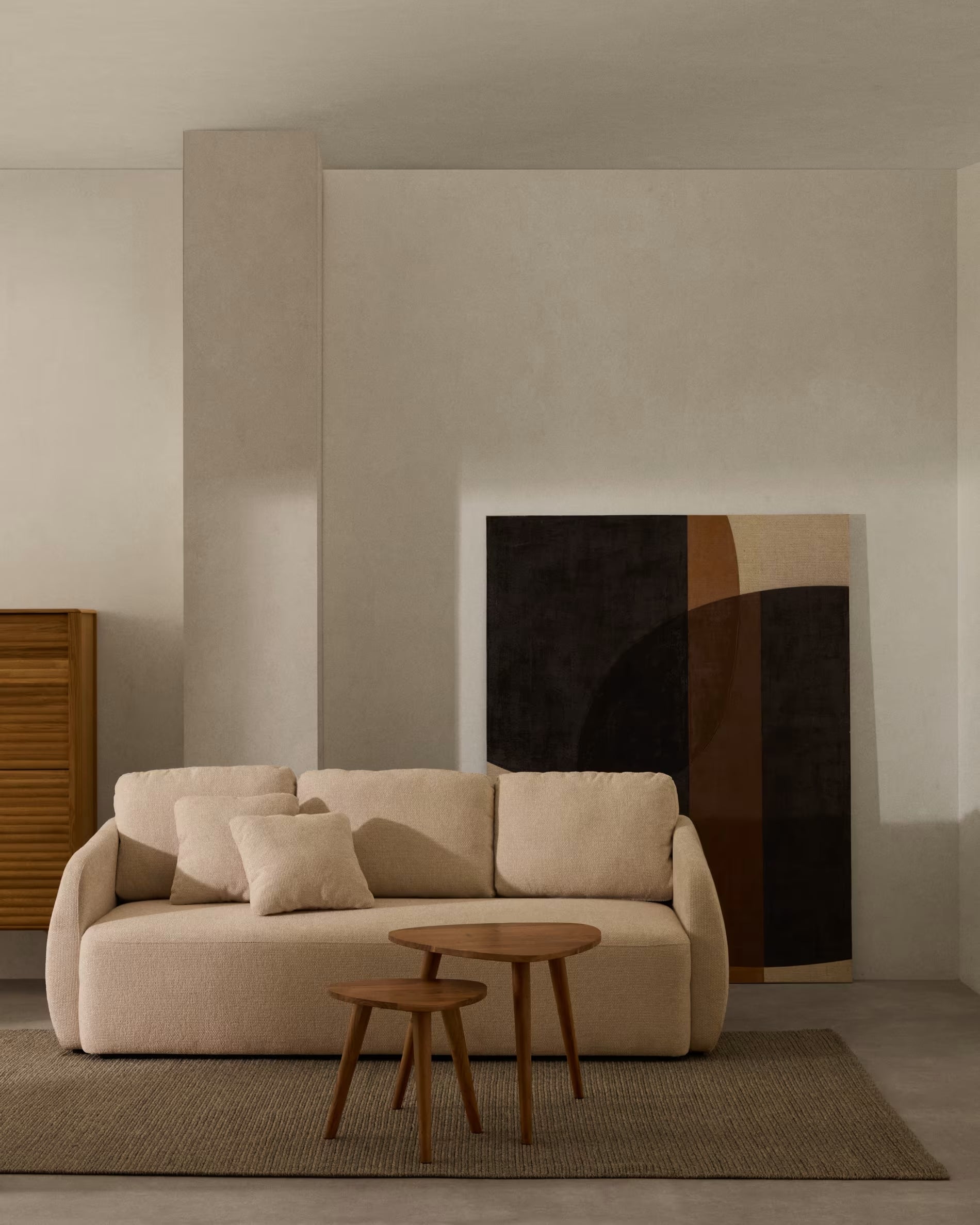 Sofa mit Schlaffunktion 3-sitzig LAIRA écru