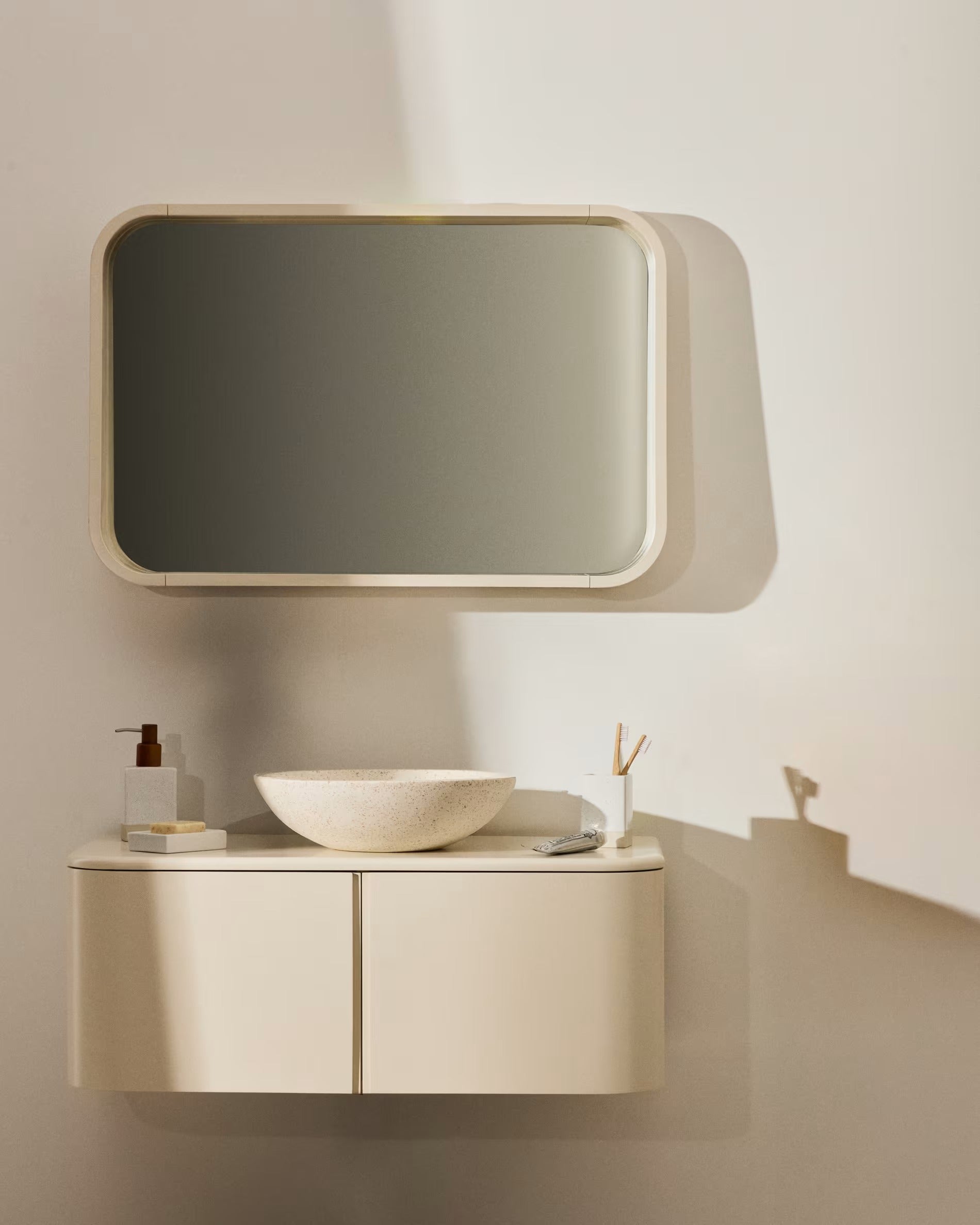SALAYA beige bathroom mirror