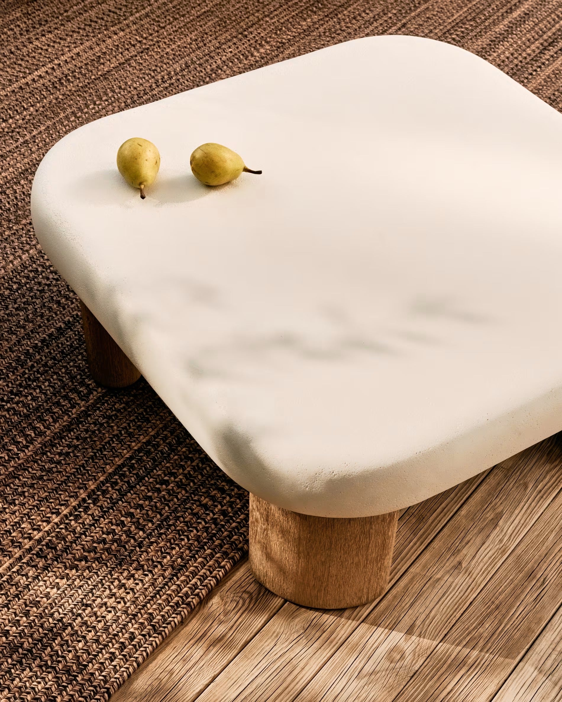 Outdoor Coffee Table LABRA Cement and Acacia Wood