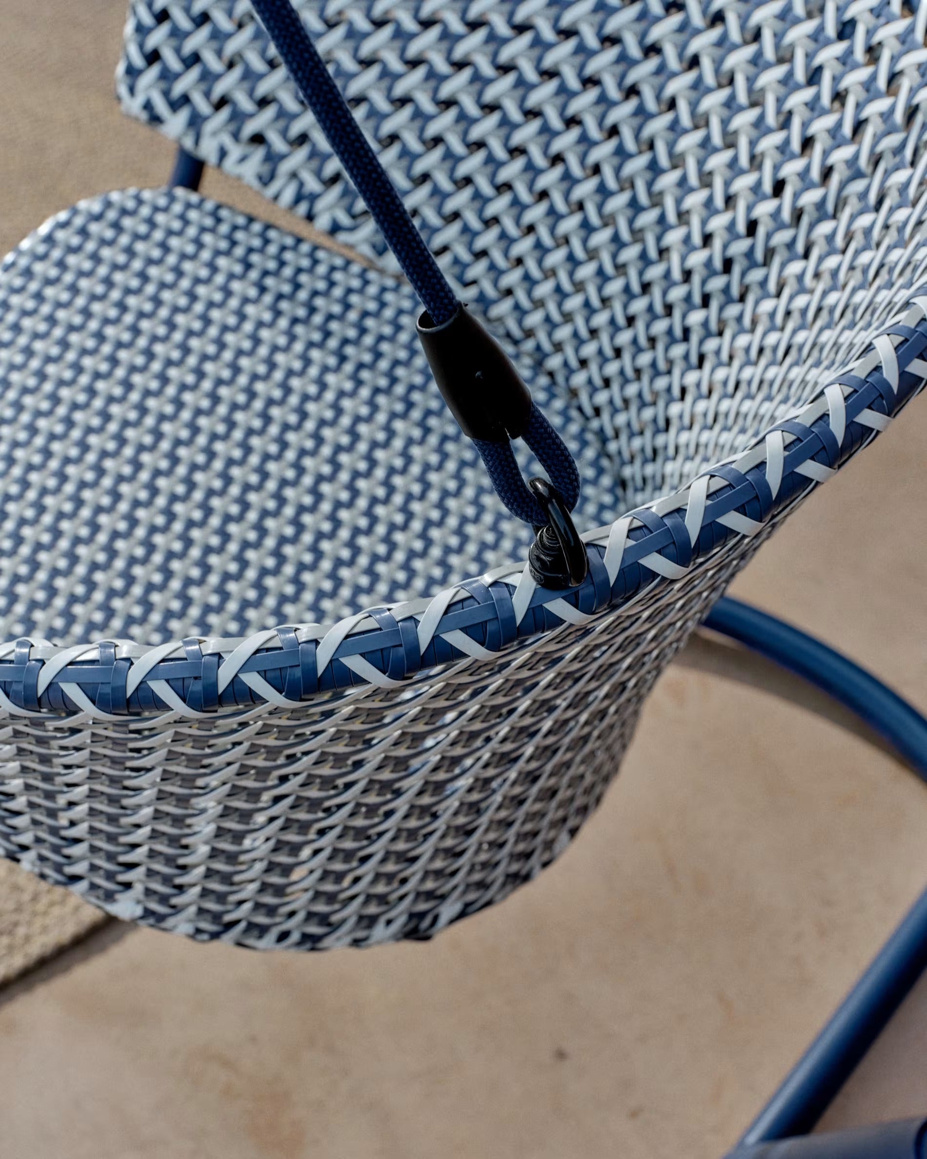 Chair suspended blue salt