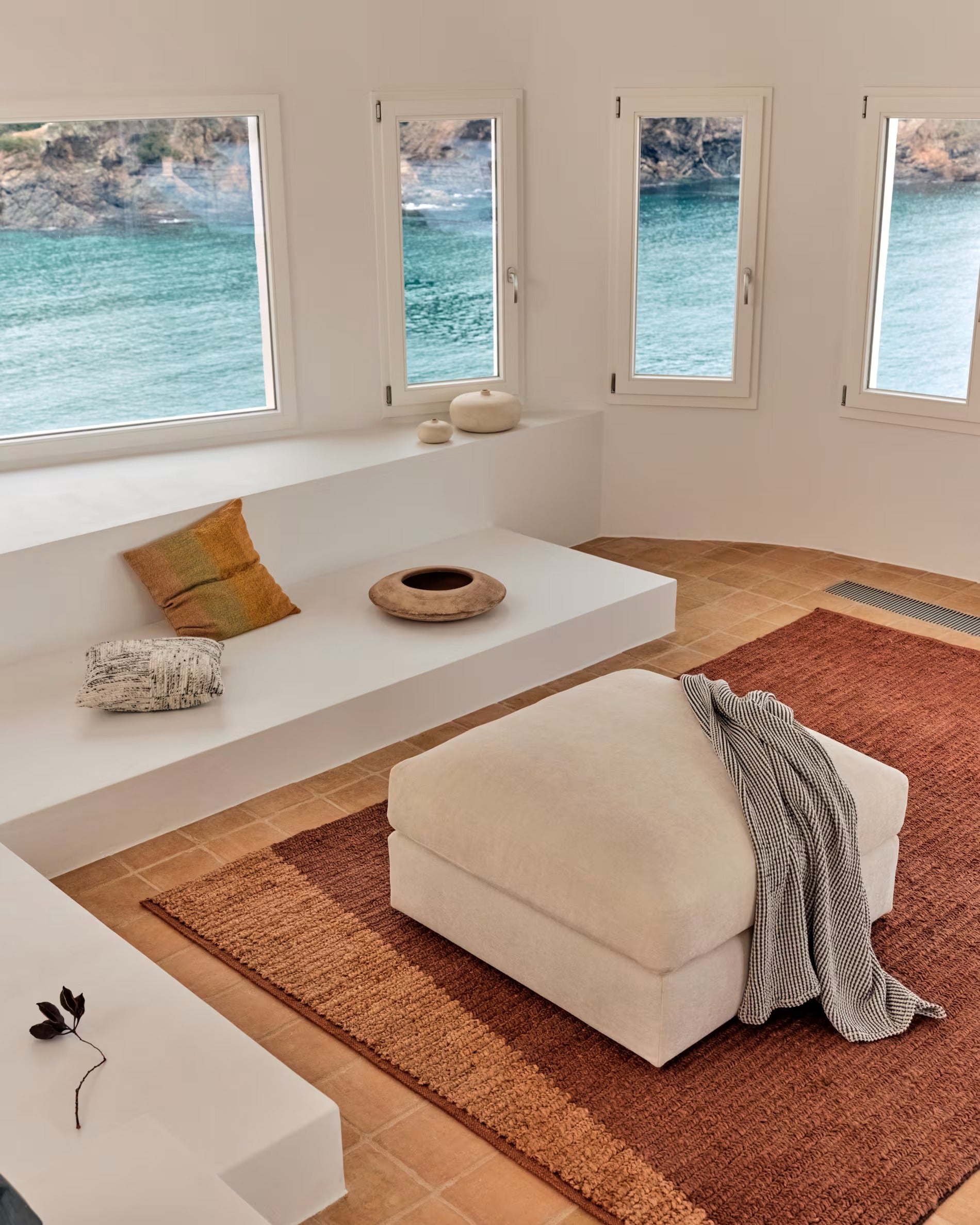 ALEA Fußhocker Ecru Chenille