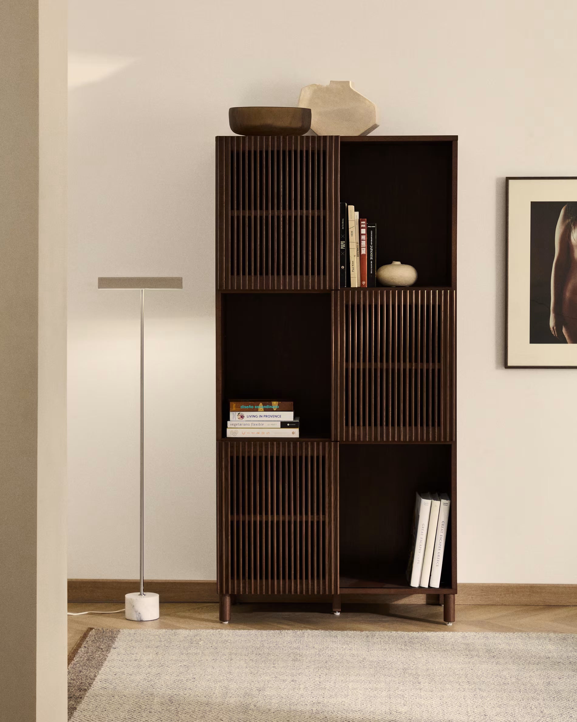 BEYLA Shelf dark brown ash wood