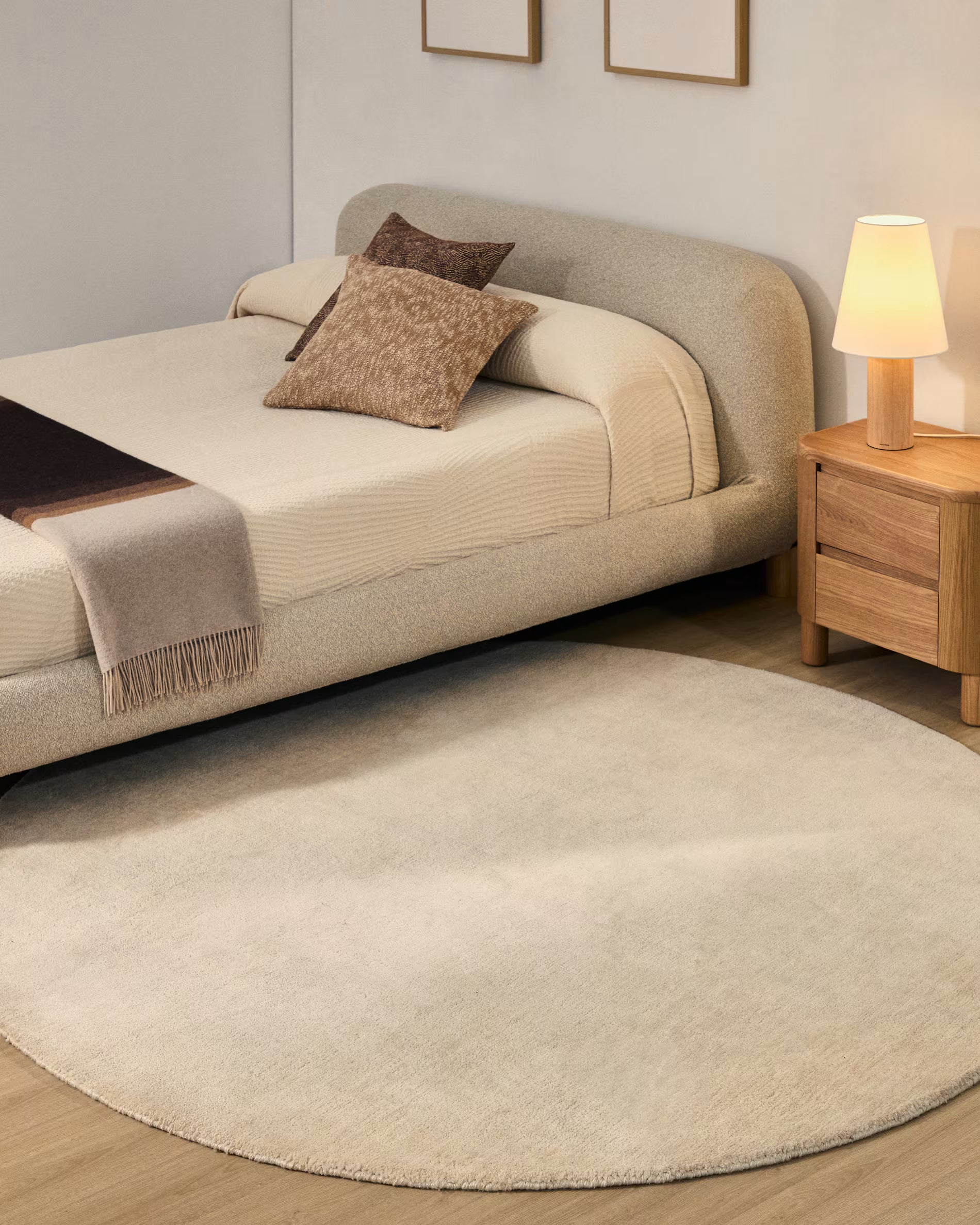 Ronde tapijt EMPURIES beige