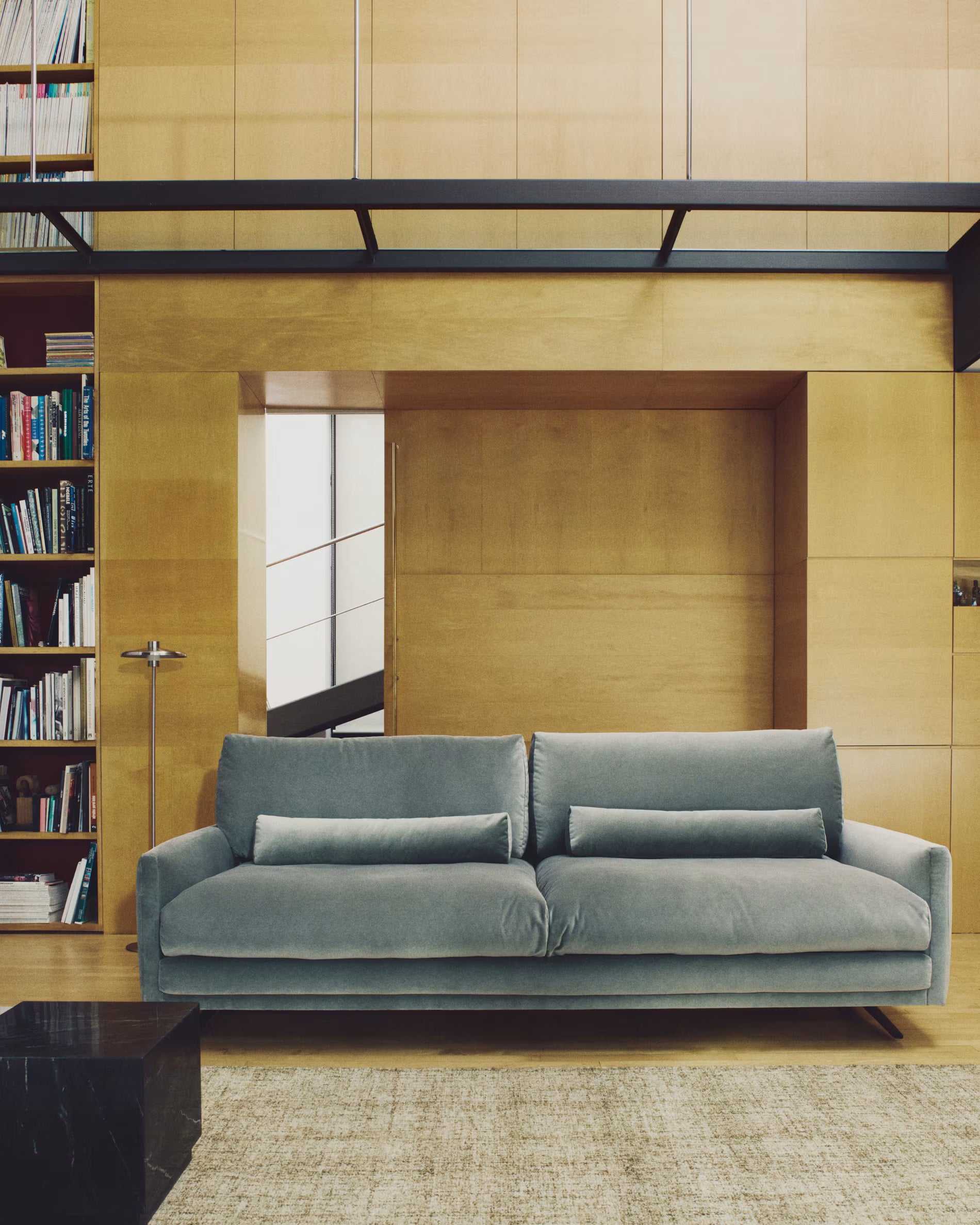 Sofa 3-Sitzer VELIRO grün mit schwarzem Gestell