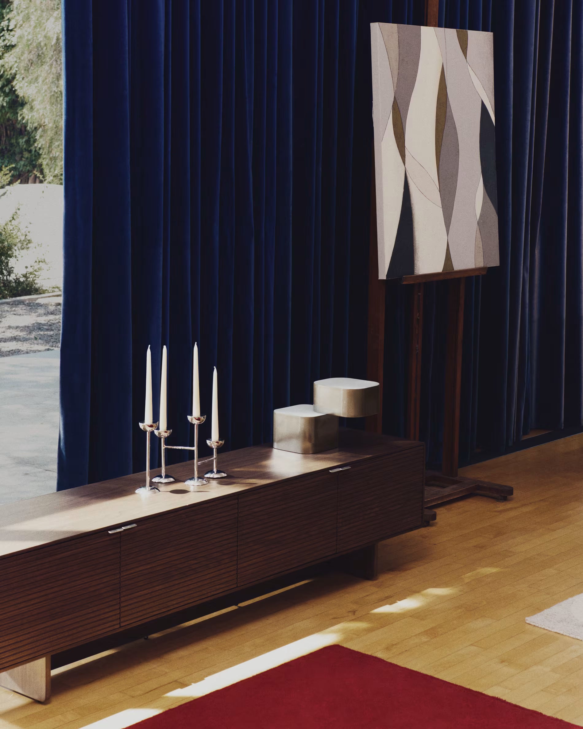 RTV-Sideboard NORLEN dunkelbraun Nussbaumfurnier