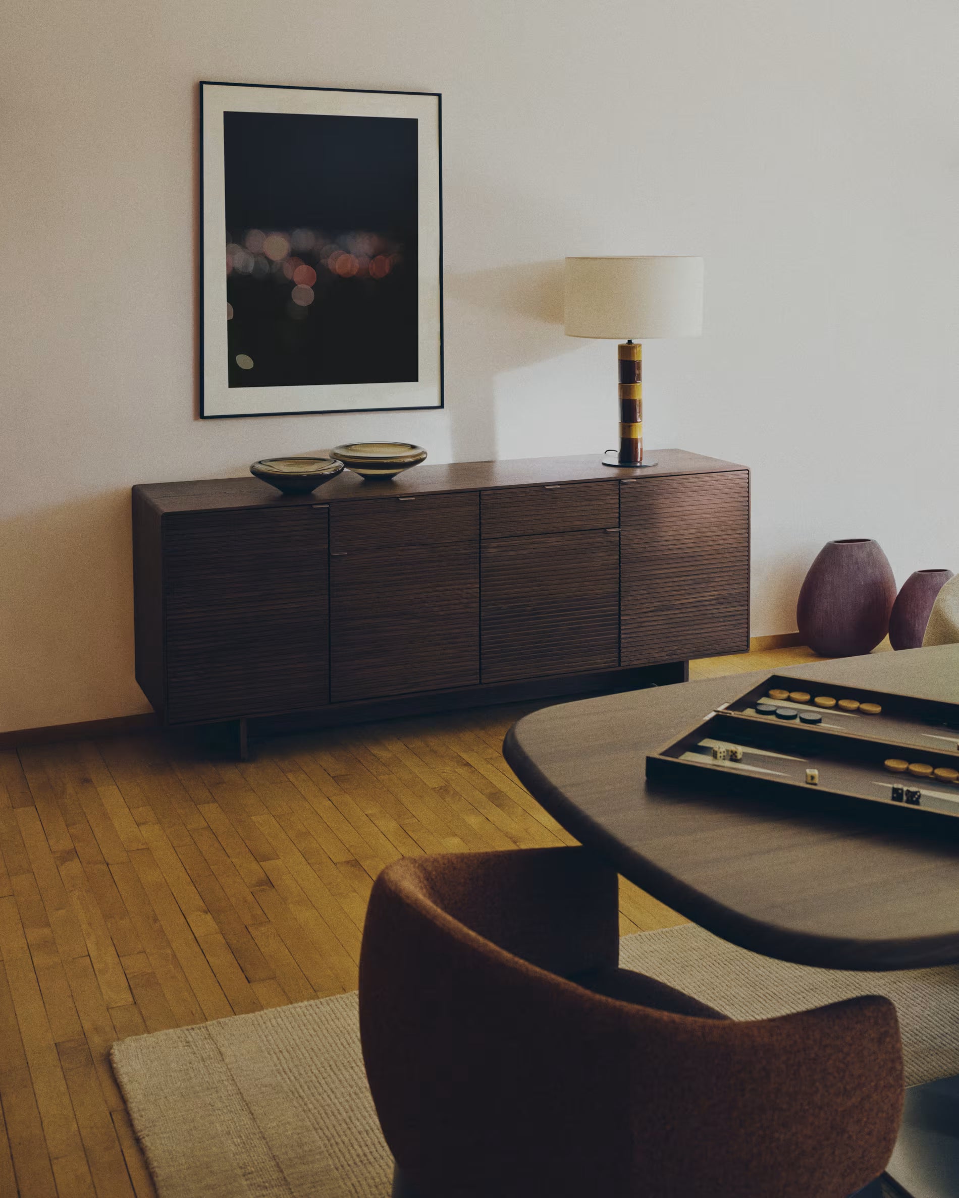 Dressoir NORLEN donkerbruin notenhoutfineer