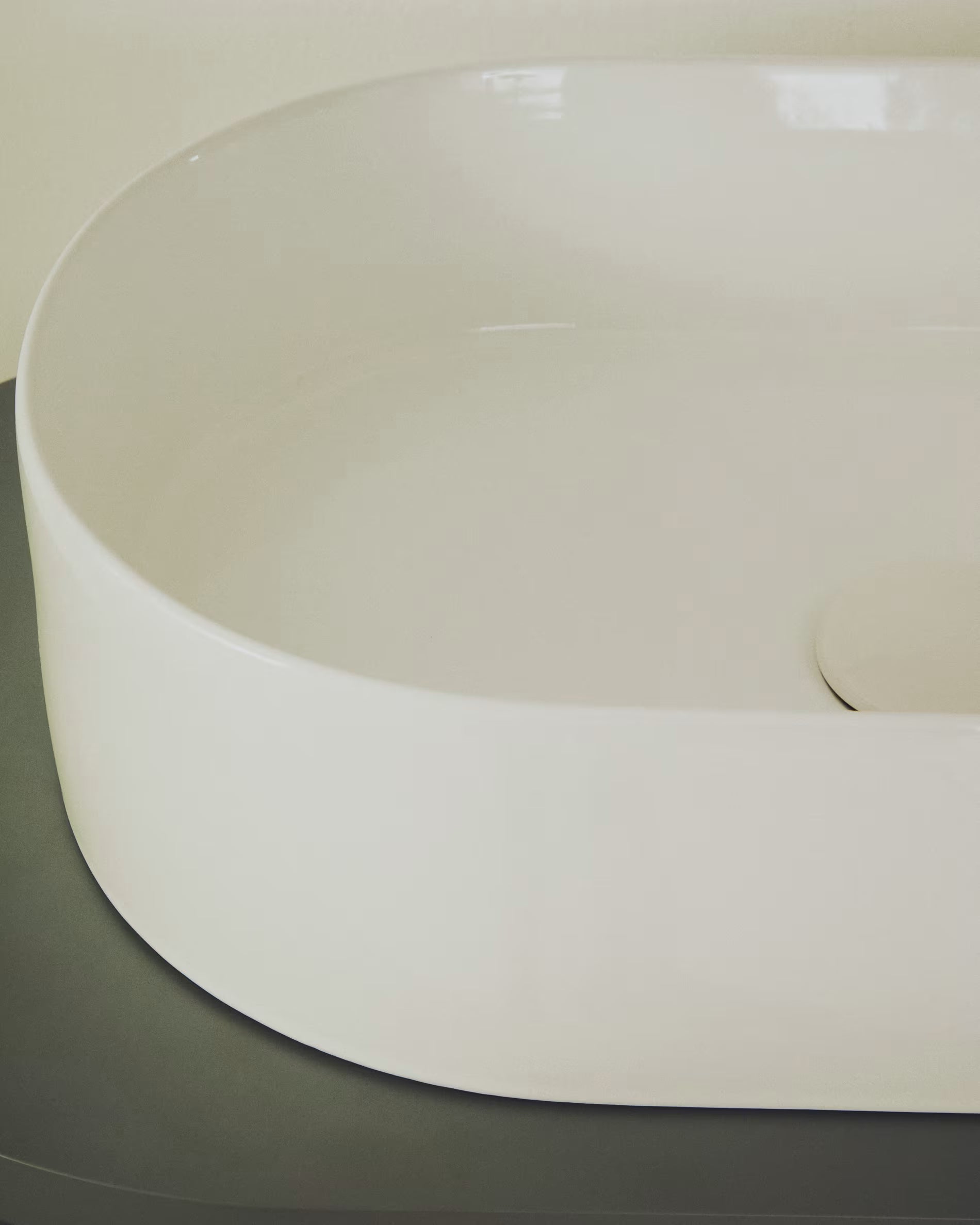 Oval countertop sink OVARA white ceramic