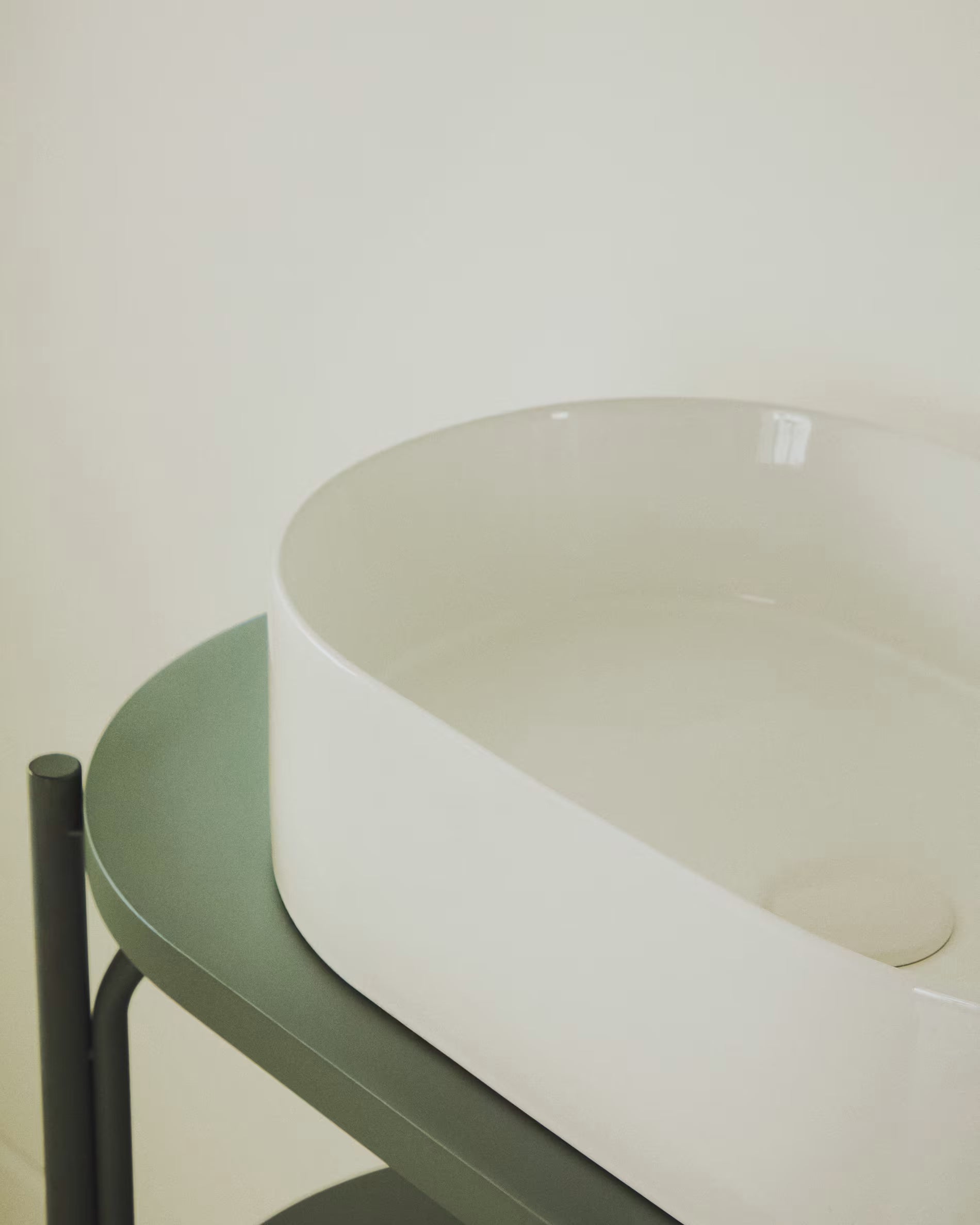 Oval countertop sink OVARA white ceramic