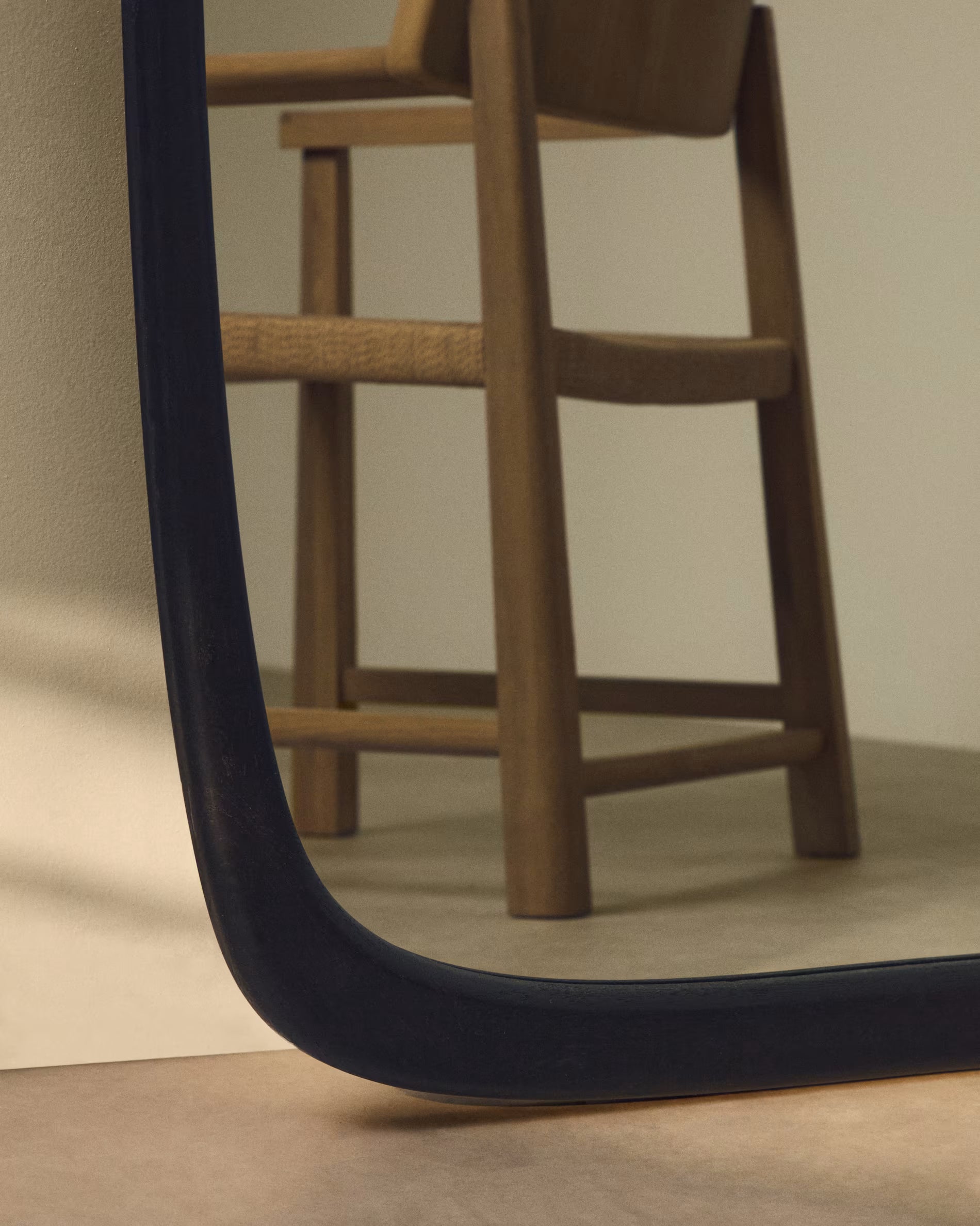 ALURA Rectangular Mirror Black Teak Wood