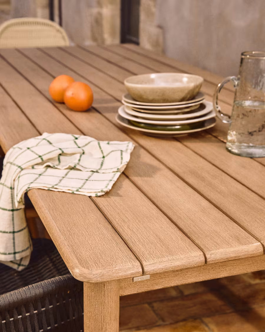Tuinset SORI van acaciahout met beige afwerking