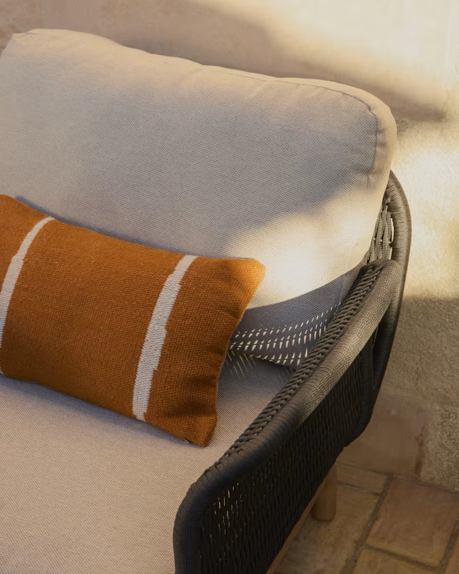 ALIPA Dark Gray Garden Armchair with Beige