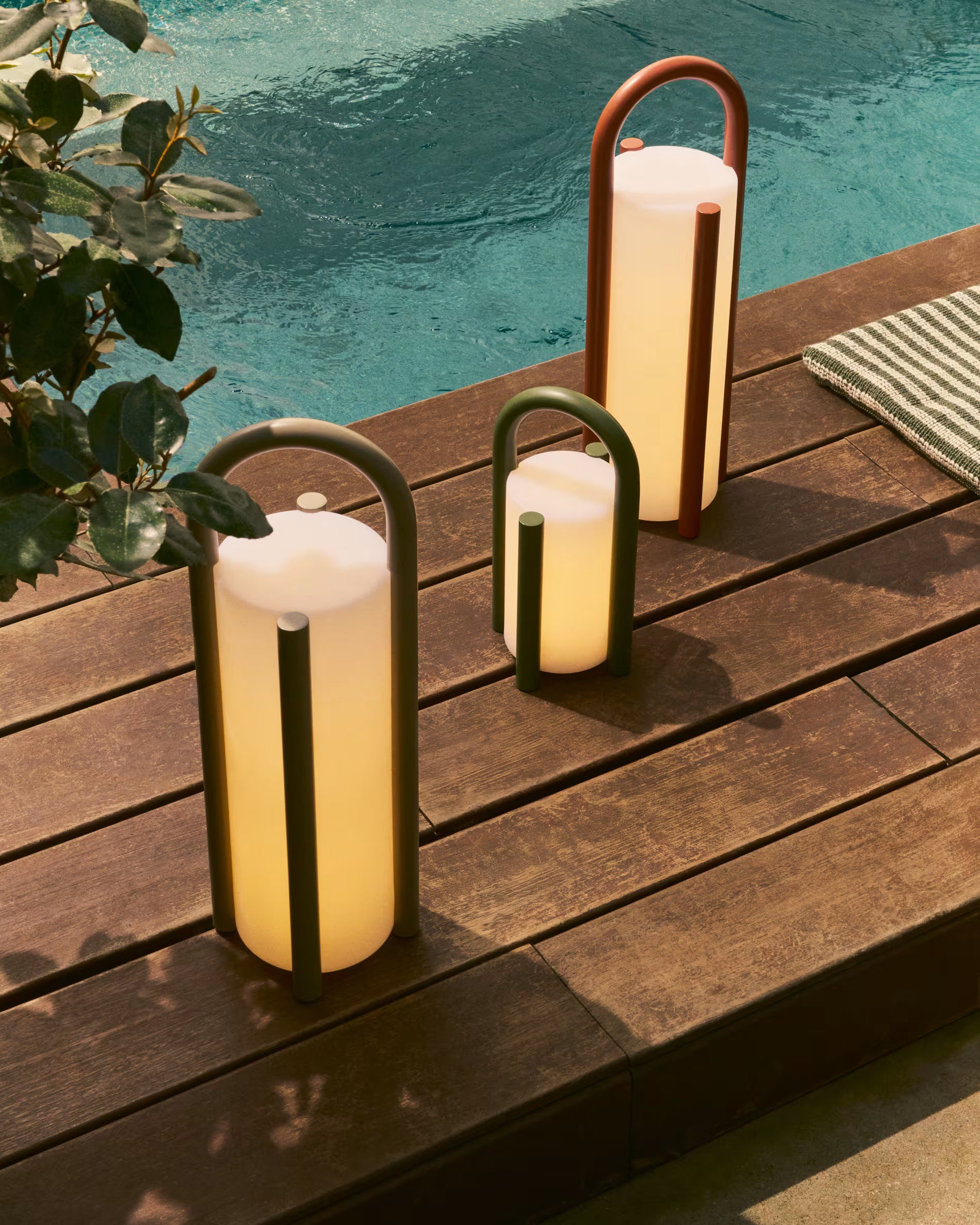 Draagbare tuinlamp LEROS groen