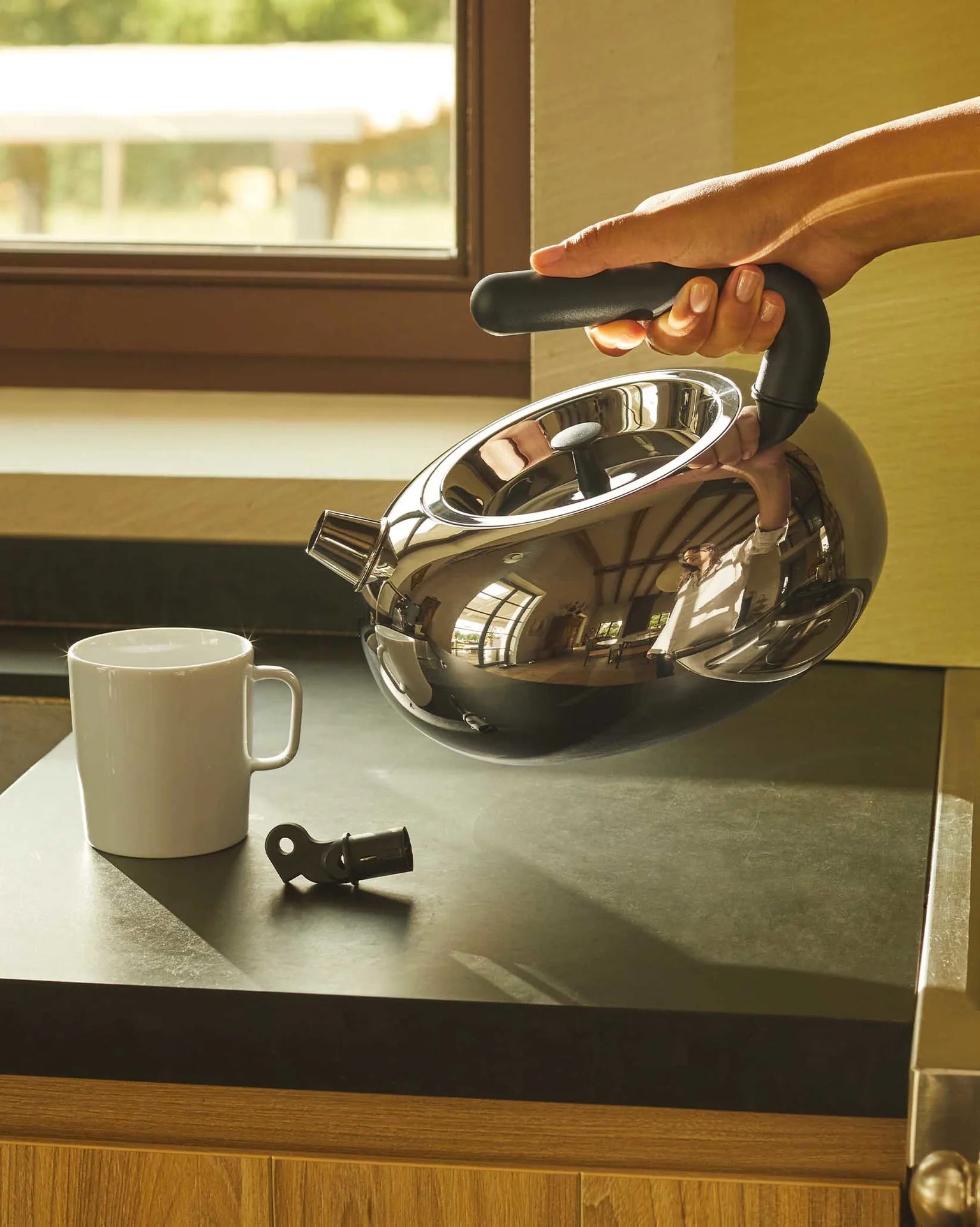 Inductieketel BULBUL chroom met zwart