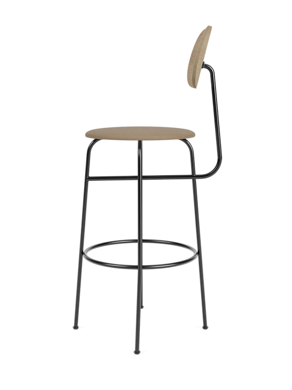 Hocker AFTEROOM PLUS aus Eiche mit gepolstertem beigen Sitz