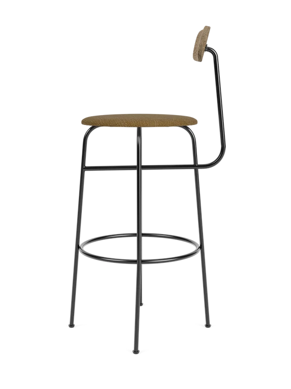 AFTEROOM stool with oak frame and upholstered mustard seat