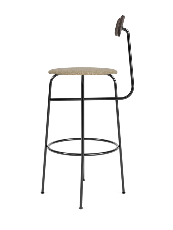 AFTEROOM stool dark oak veneer with upholstered beige seat