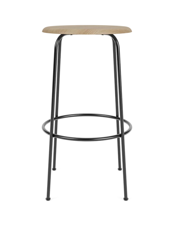 AFTEROOM bar stool with oak veneer and steel base