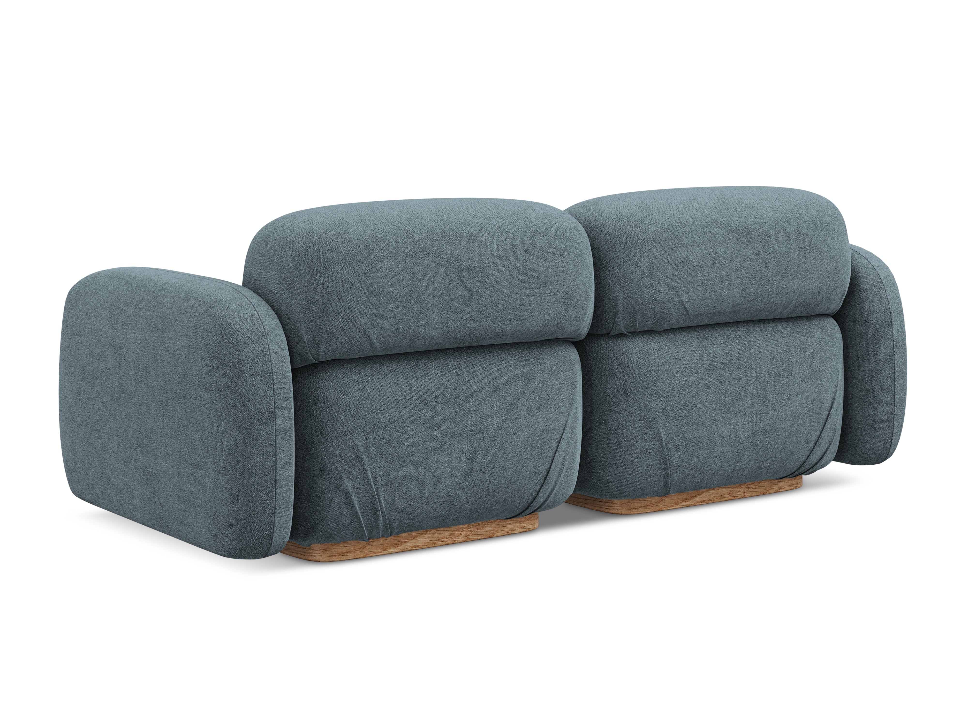 Modulares 3-Sitzer-Sofa AILANI in jeansblauem Boucle