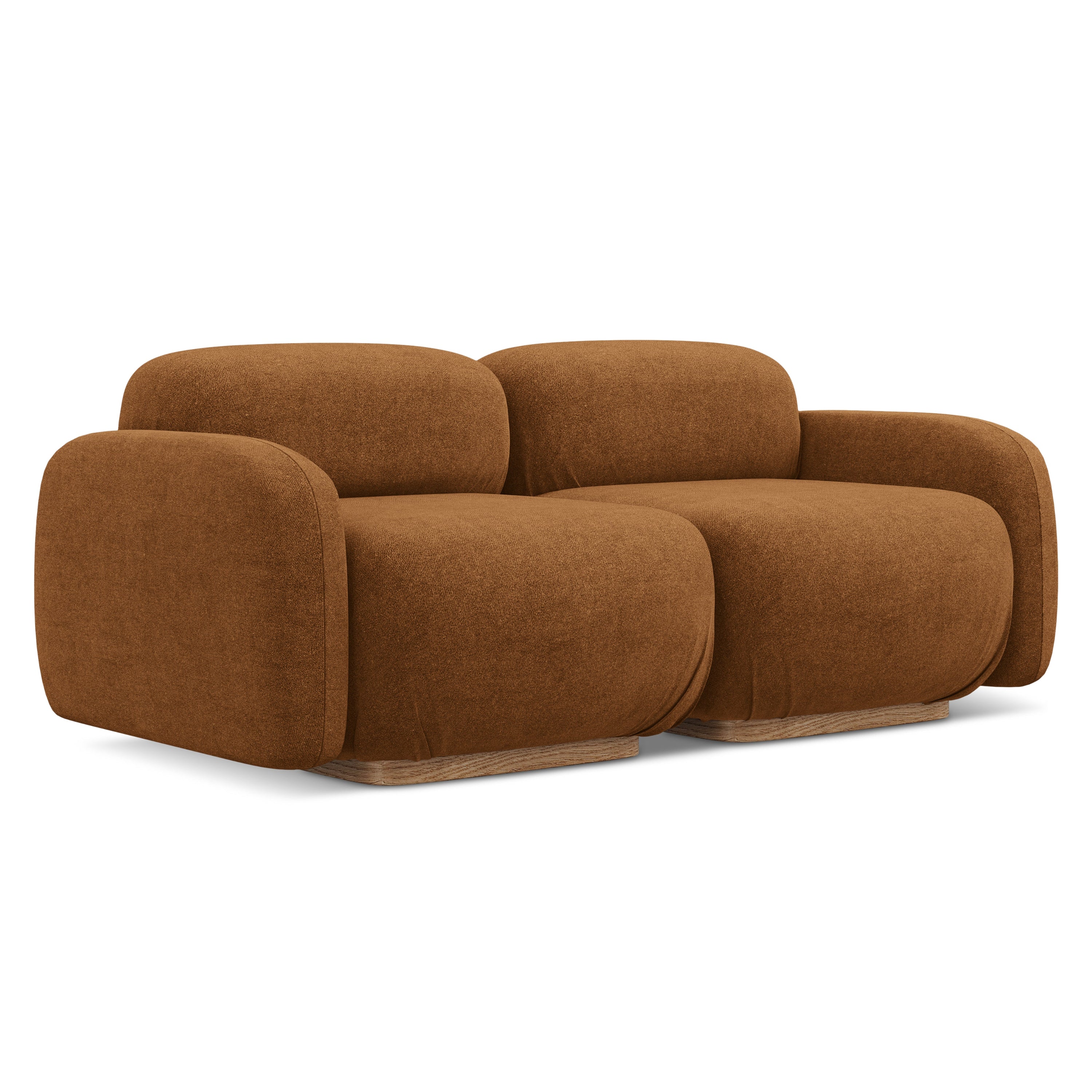3-Seater Modular Sofa AILANI Terracotta Boucle