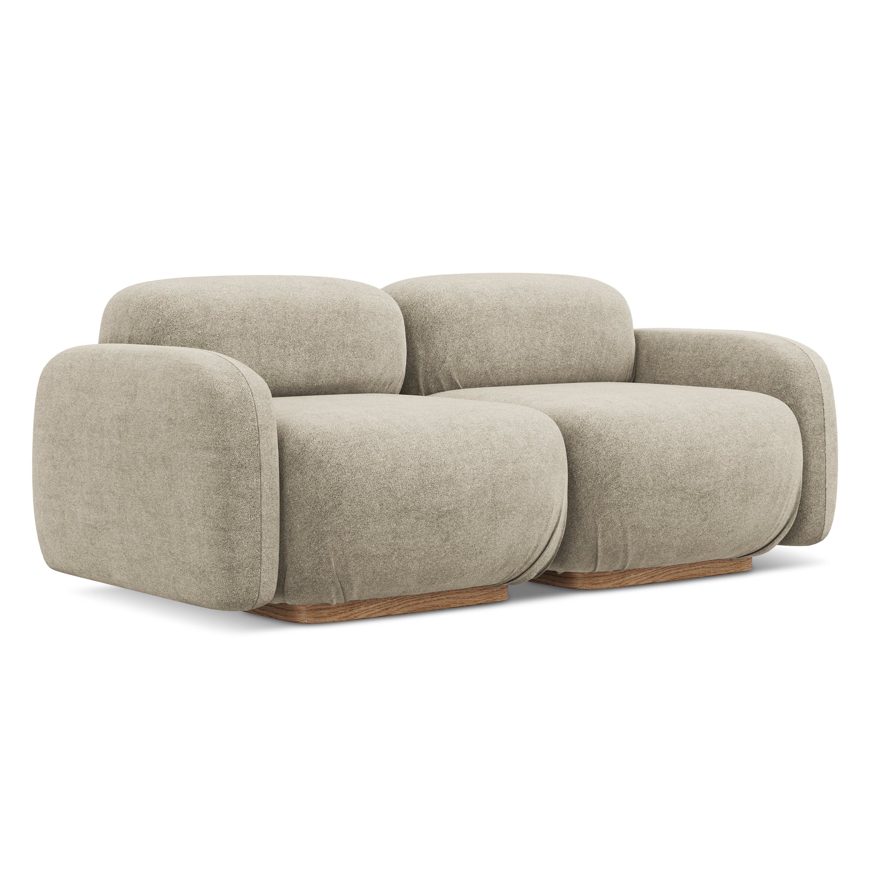 3-Seater Modular Sofa AILANI Beige Boucle