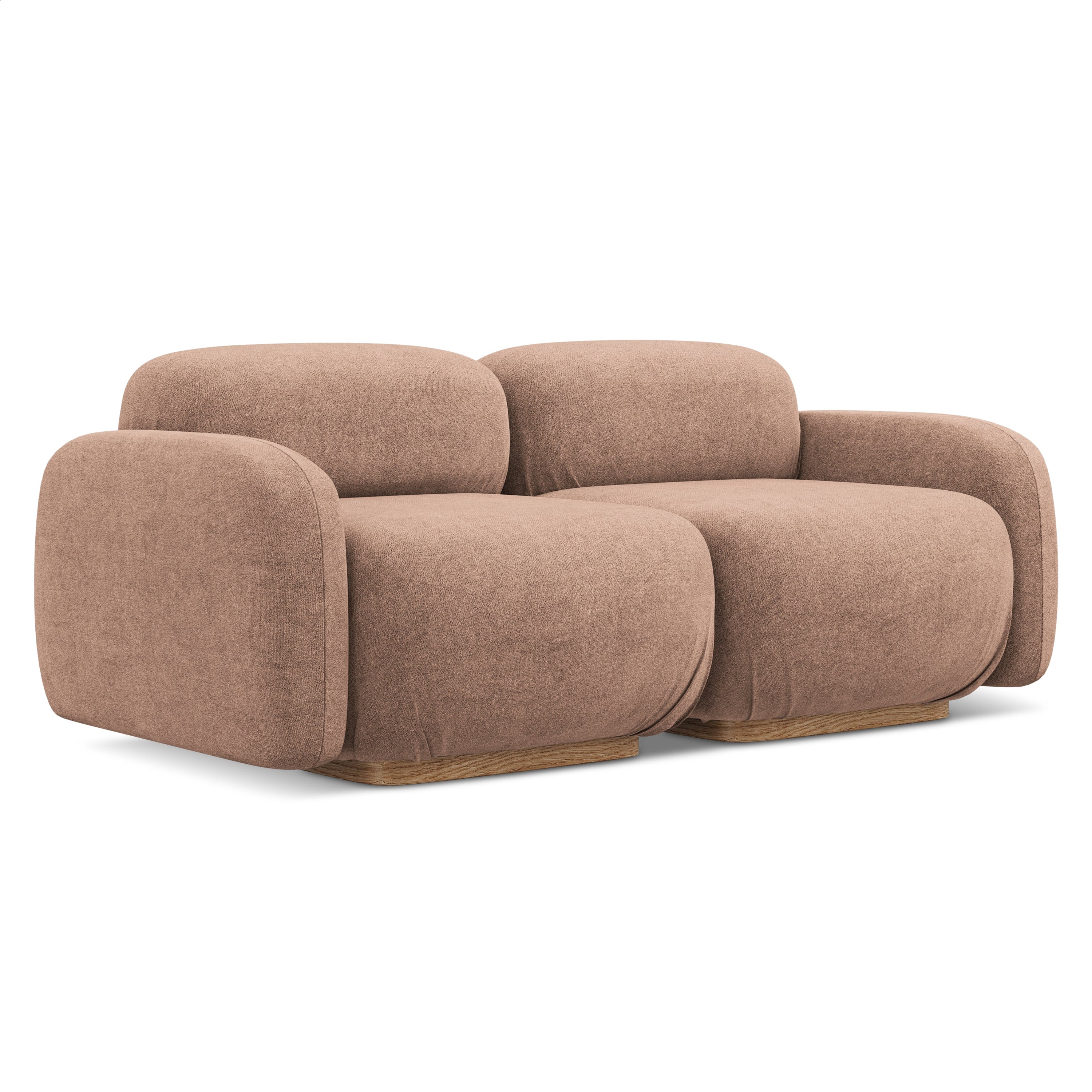 Modulares 3-Sitzer-Sofa AILANI puderrosa Boucle