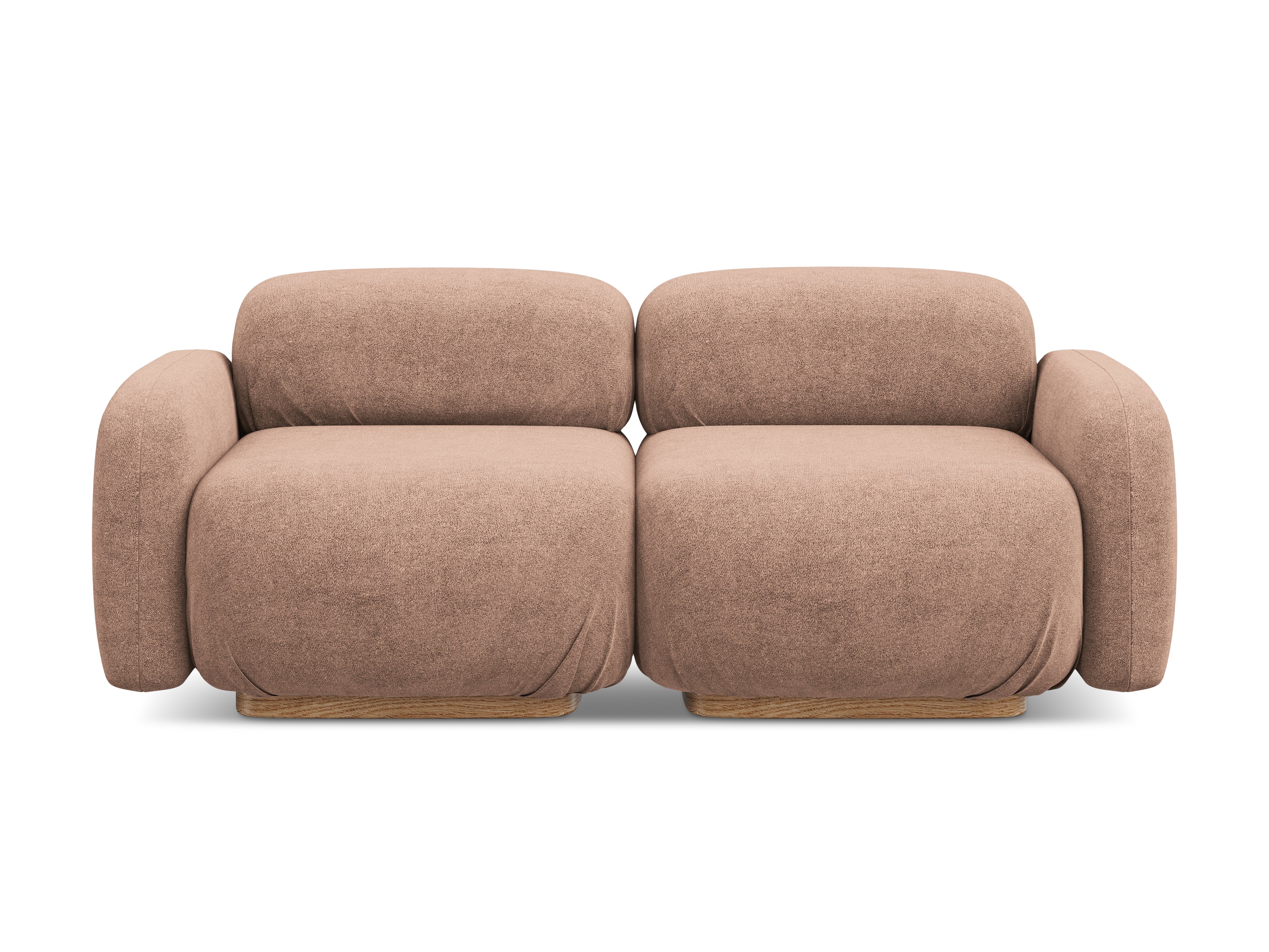 Modulares 3-Sitzer-Sofa AILANI puderrosa Boucle