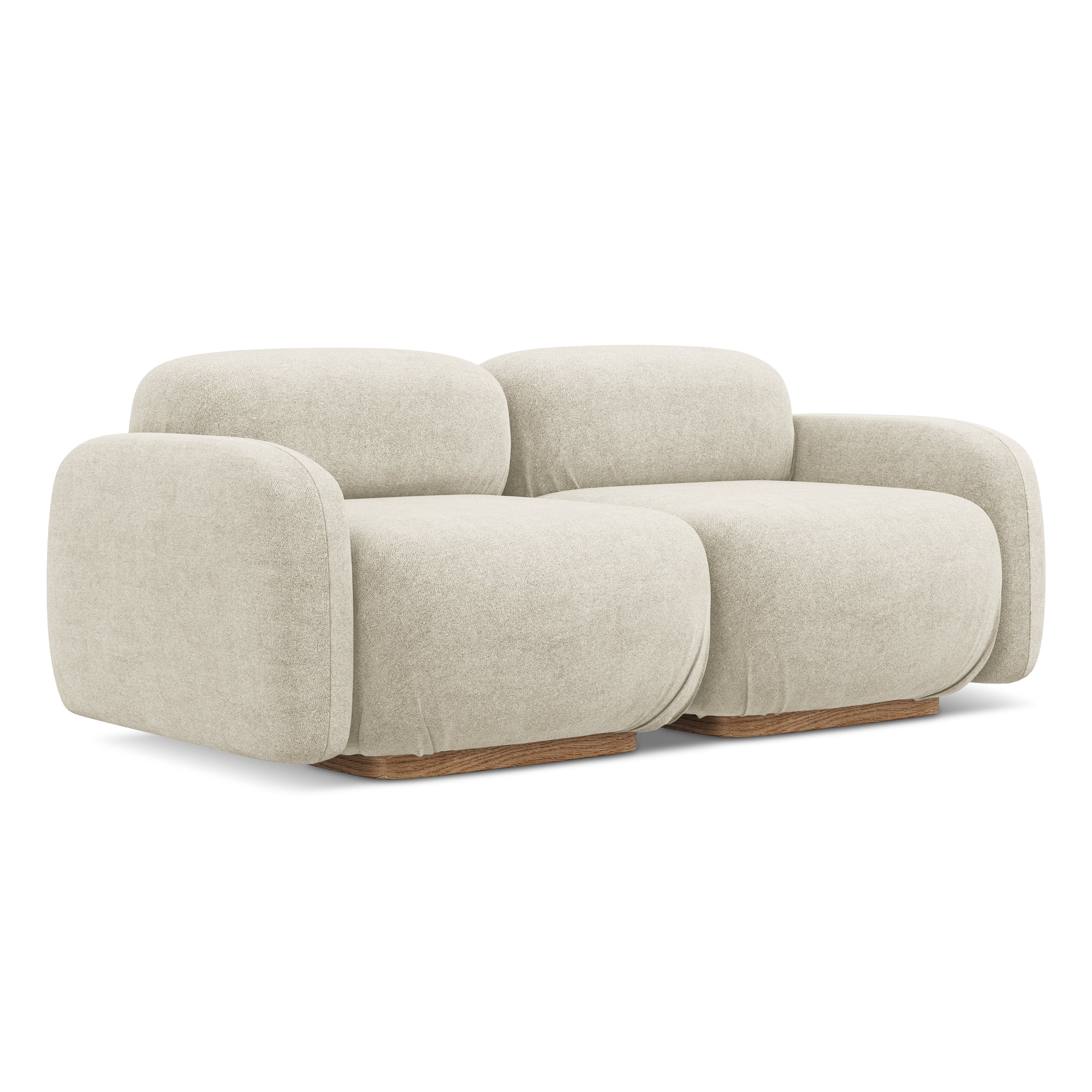 AILANI Light Beige Boucle 3-Seater Modular Sofa