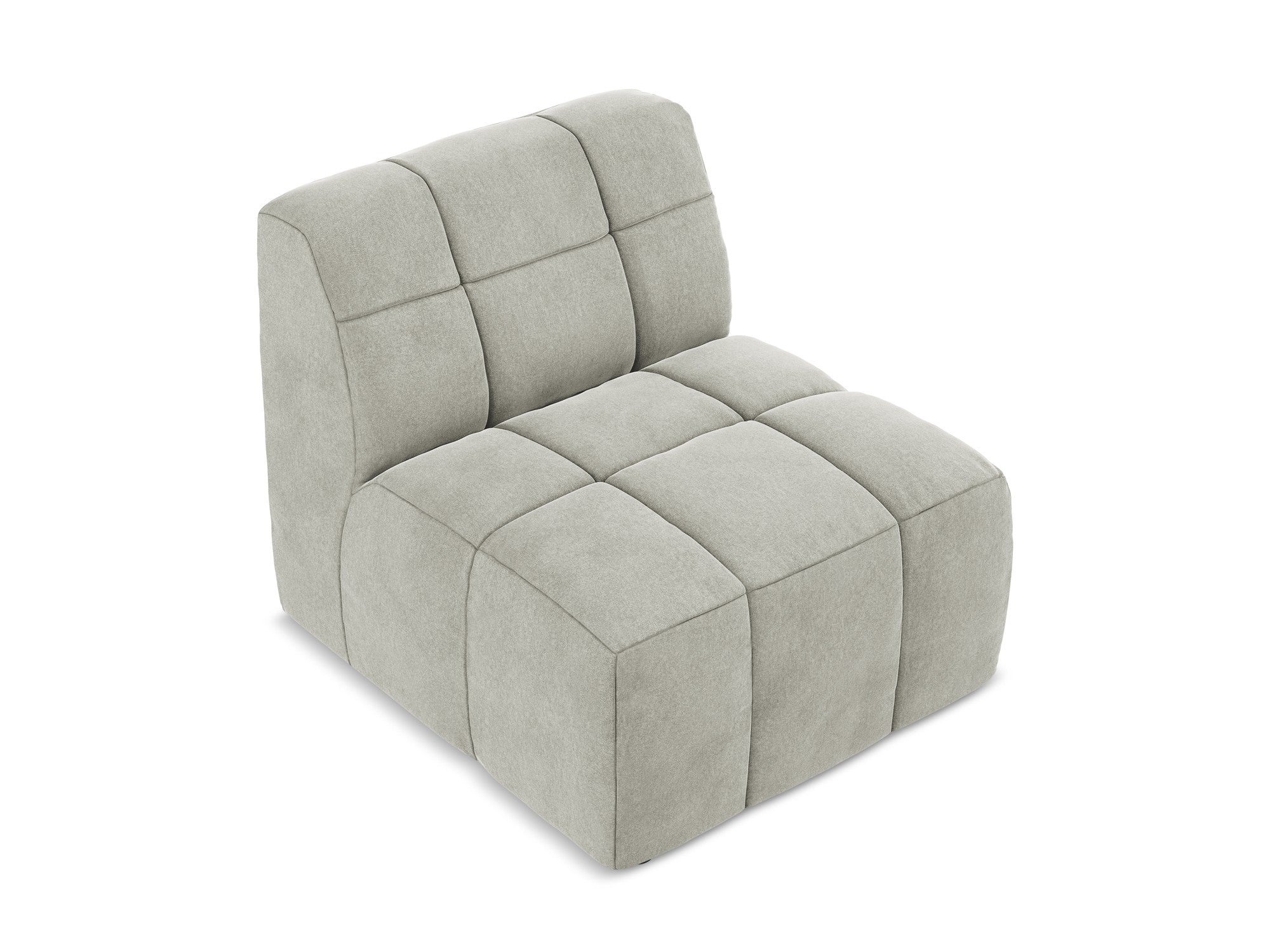 Fauteuil / modulaire fluwelen ALOHA lichtgrijs