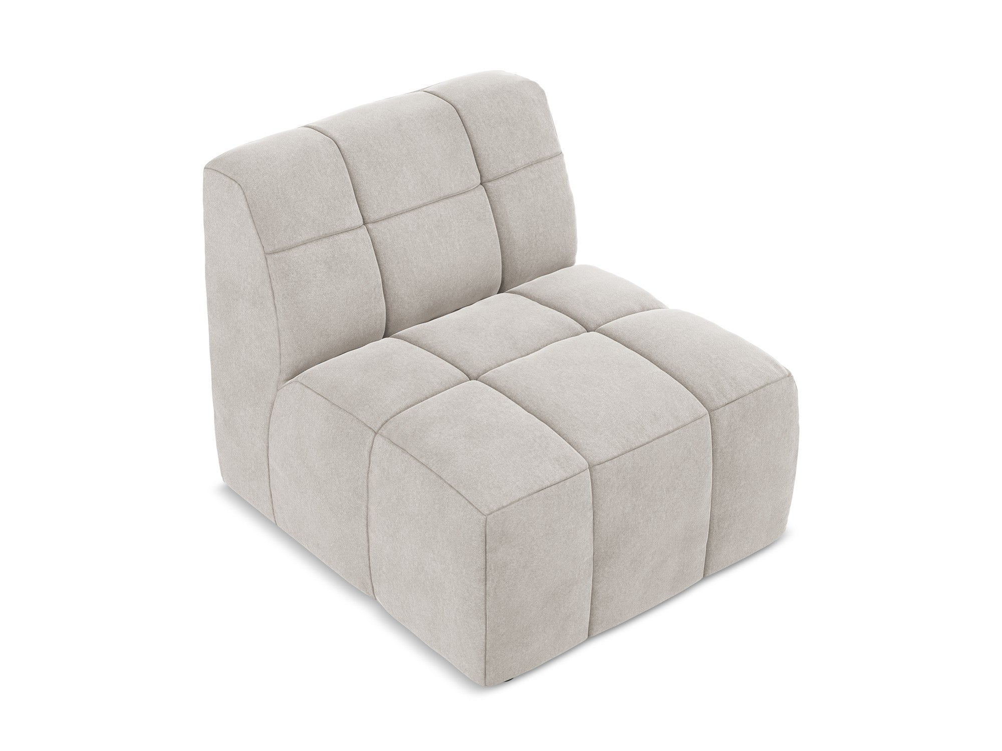 Fauteuil / modulaire fluwelen ALOHA lichtbeige