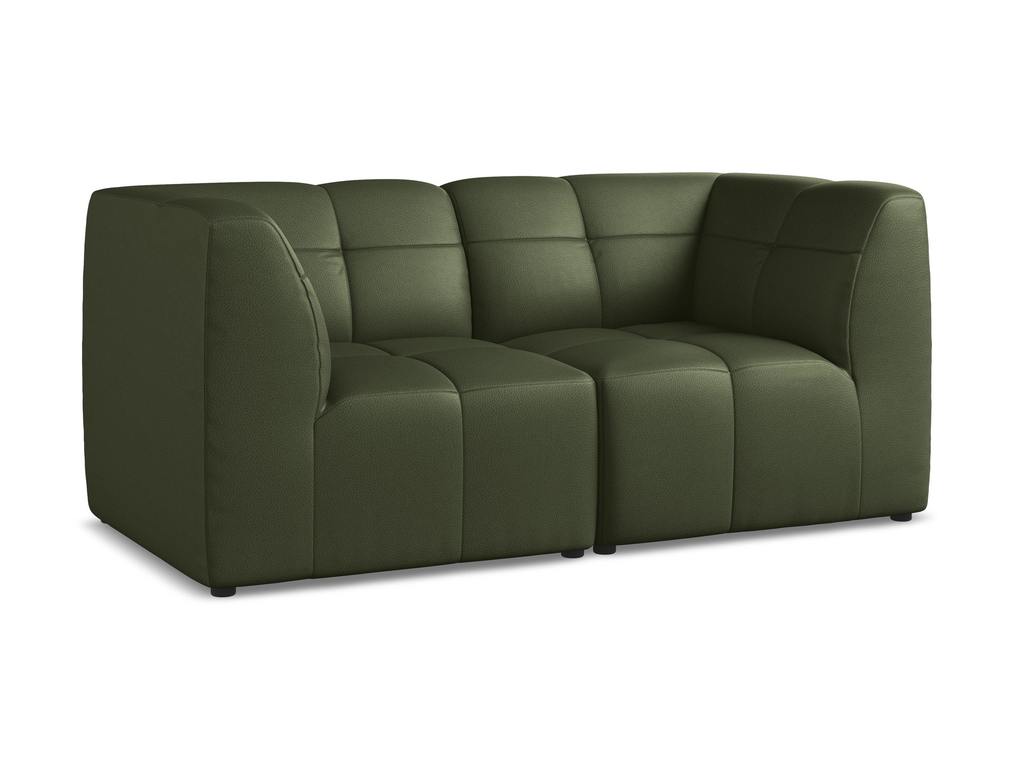 Modulares 2-Sitzer-Sofa ALOHA dunkelgrünes Kunstleder