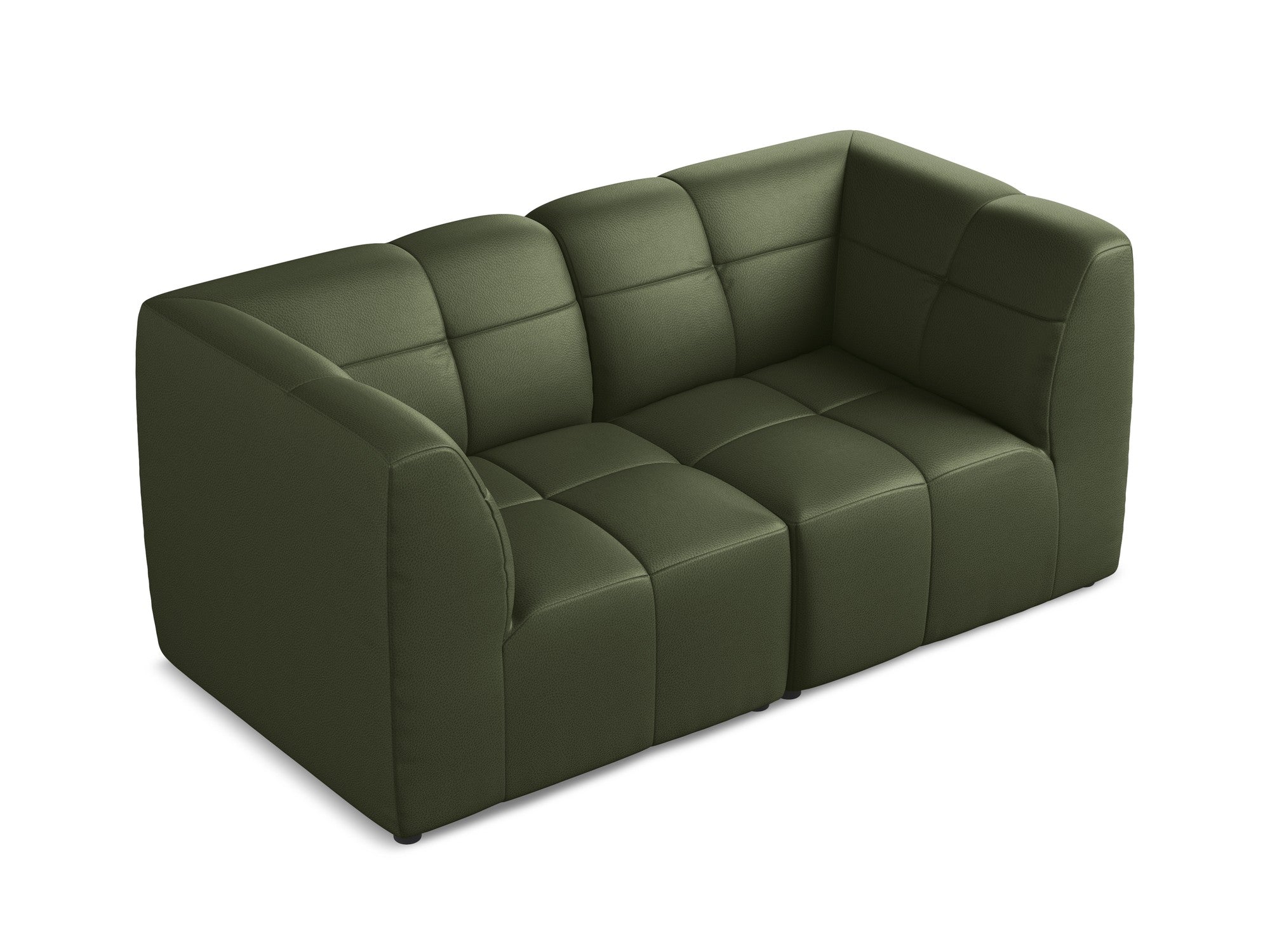 Modulares 2-Sitzer-Sofa ALOHA dunkelgrünes Kunstleder