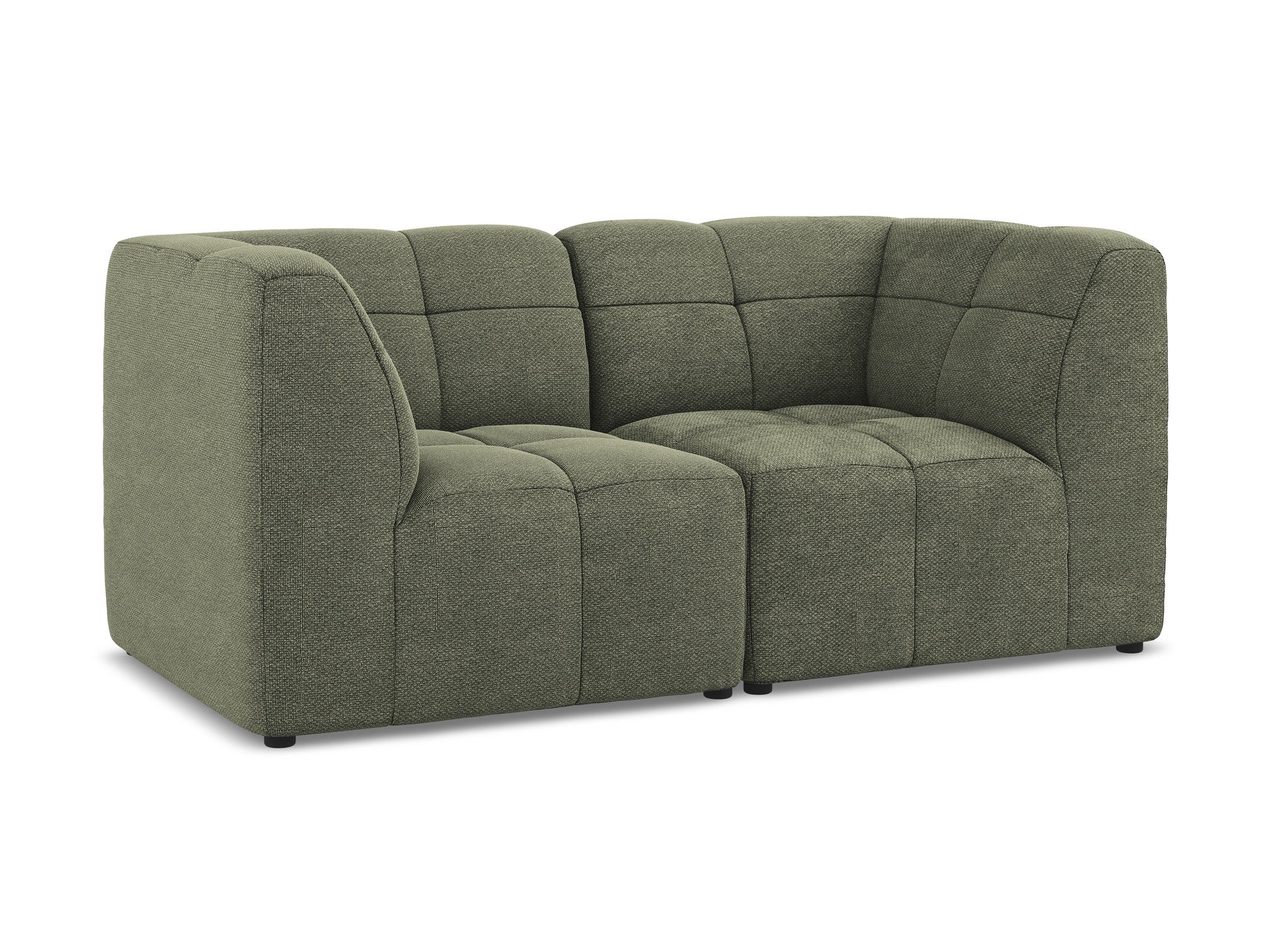 Modulares 2-Sitzer Sofa ALOHA olivgrüner Boucle