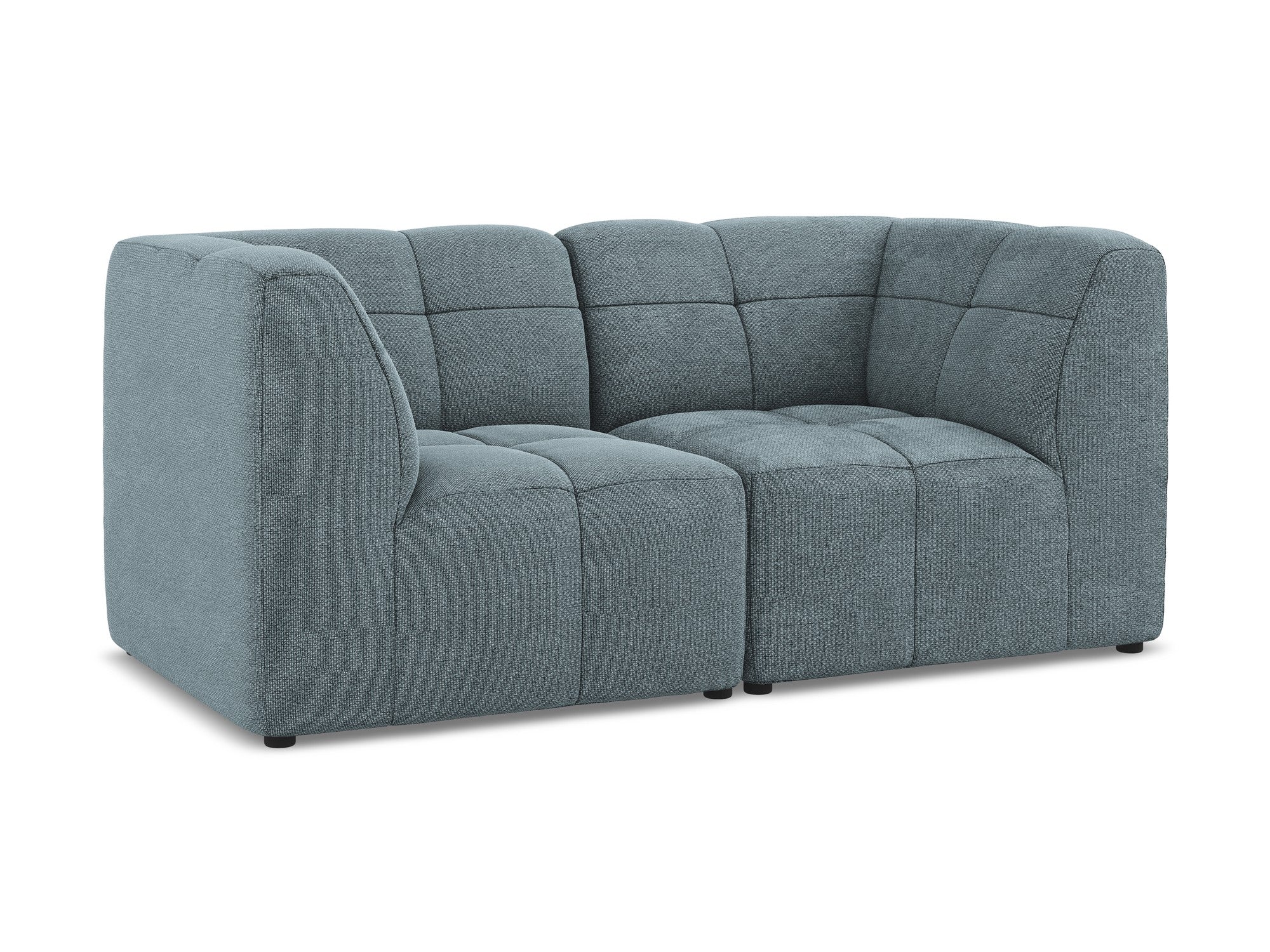 Modulares 2-Sitzer-Sofa ALOHA in jeansblauem Boucle